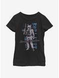 Star Wars Distressed Boba Youth Girl T-Shirt, BLACK, hi-res