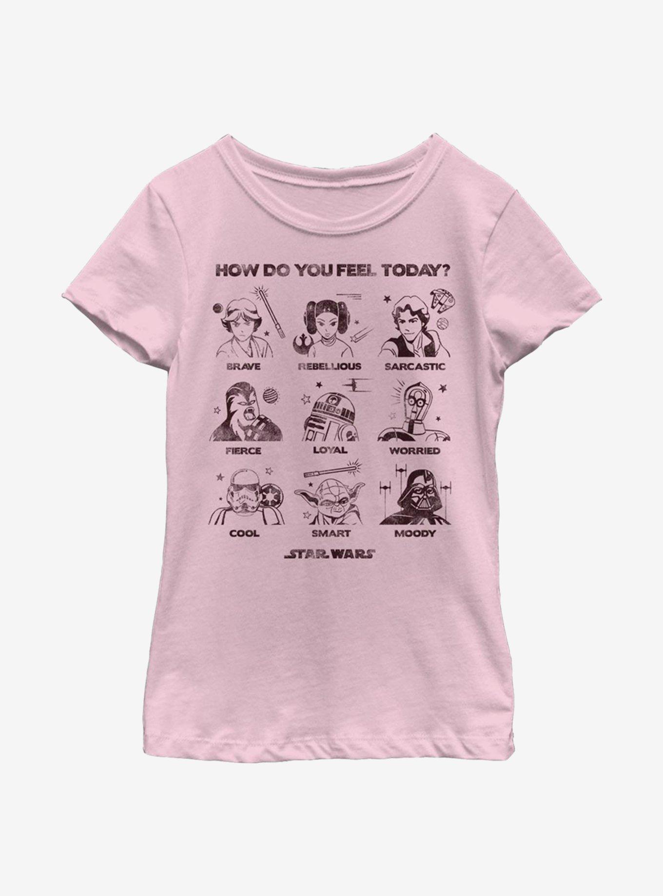 Star Wars Feelings Youth Girls T-Shirt, PINK, hi-res