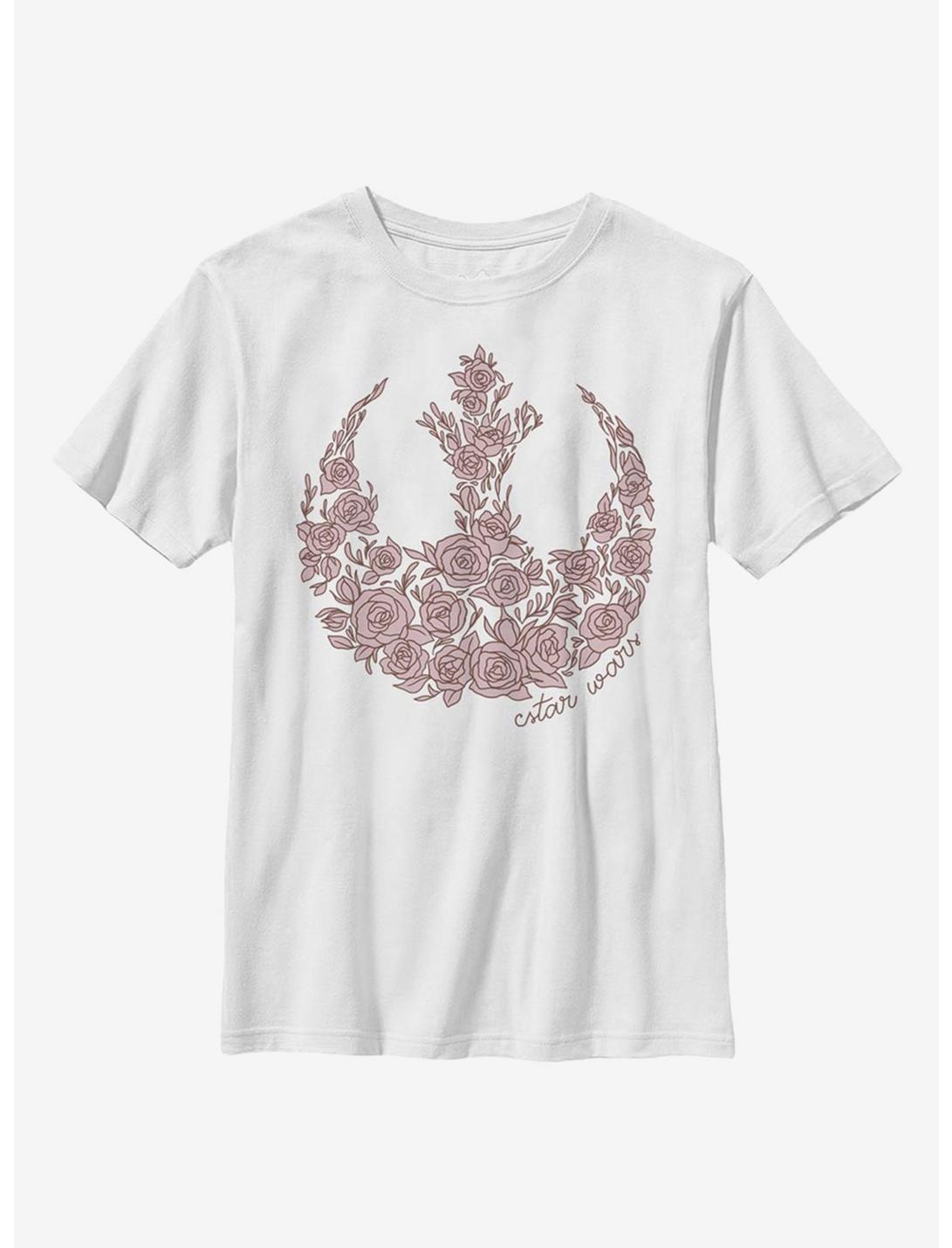 Star Wars Rose Rebel Youth T-Shirt, WHITE, hi-res