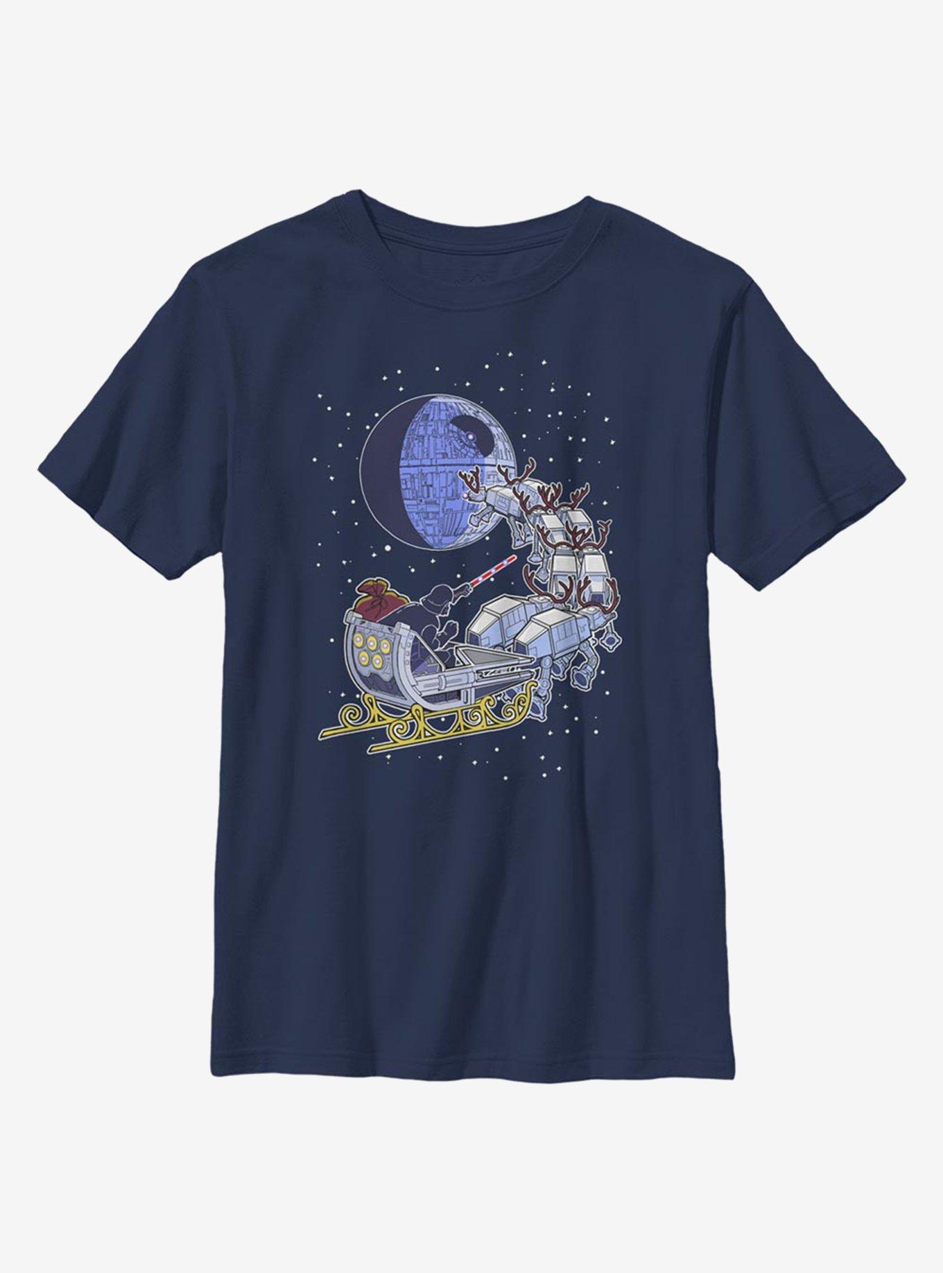 Star Wars Vader Sleigh Youth T-Shirt, NAVY, hi-res