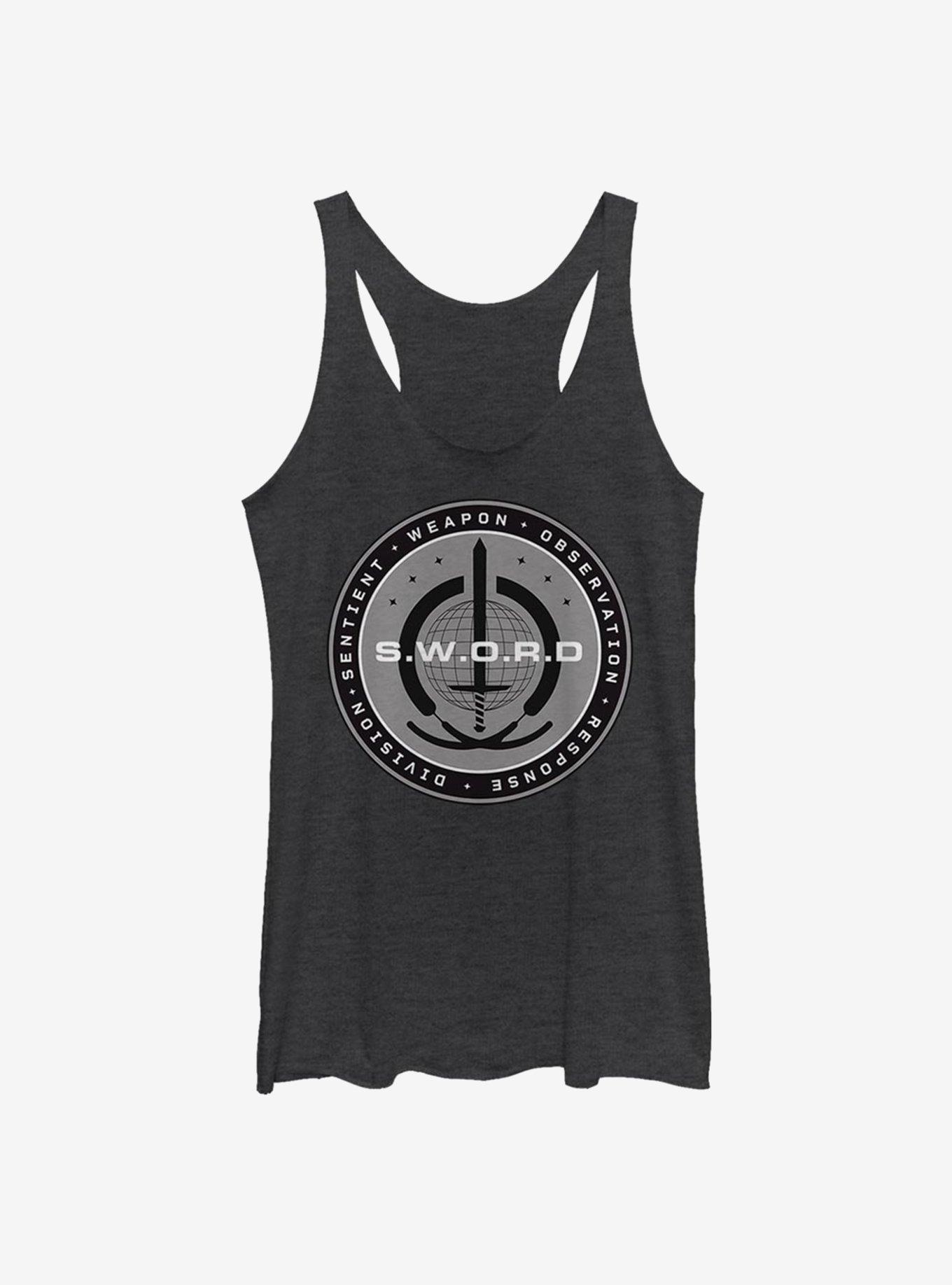 Marvel WandaVision S.W.O.R.D Logo Womens Tank Top, BLK HTR, hi-res