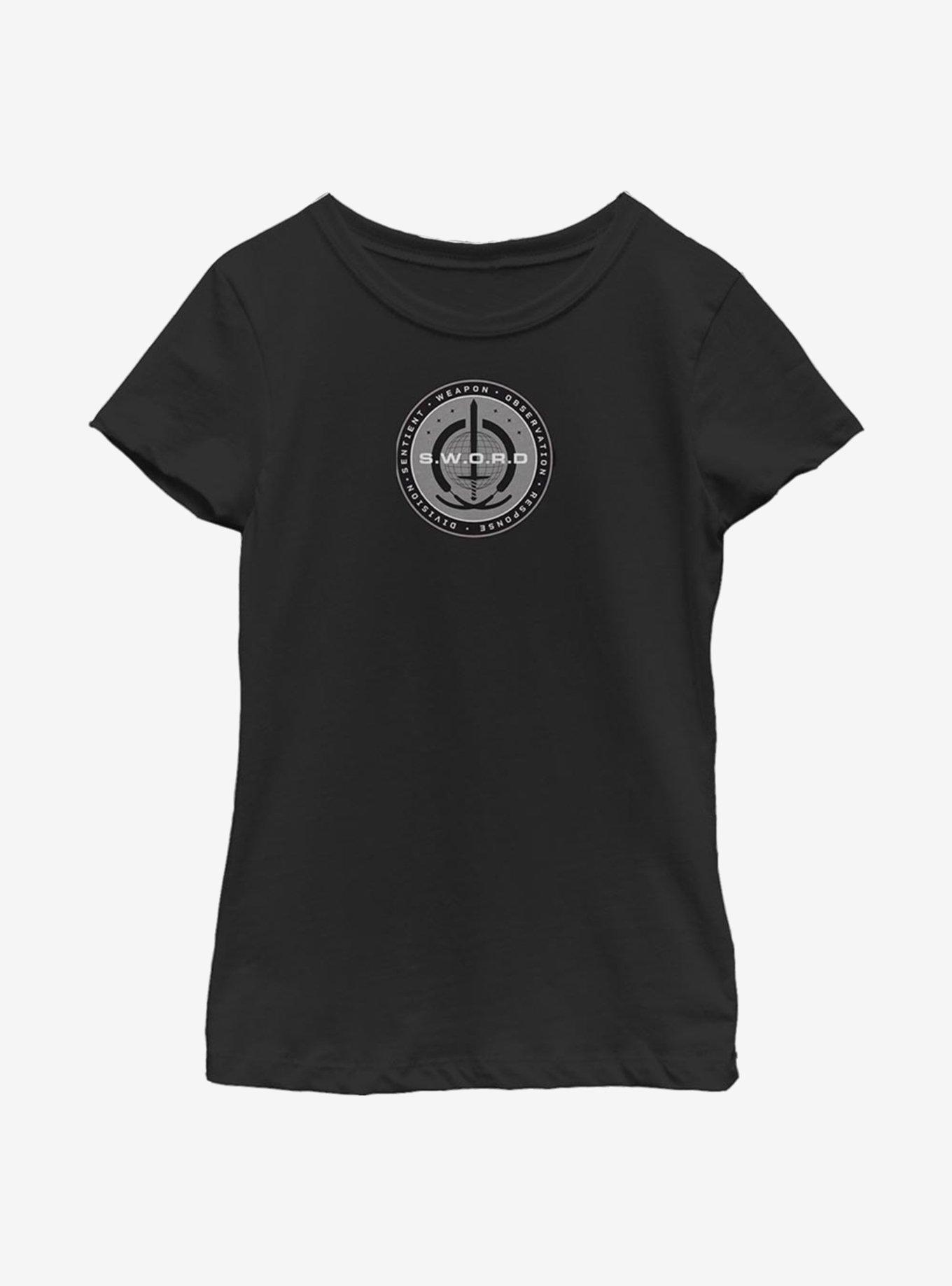 Marvel WandaVision S.W.O.R.D Logo Youth Girls T-Shirt, BLACK, hi-res