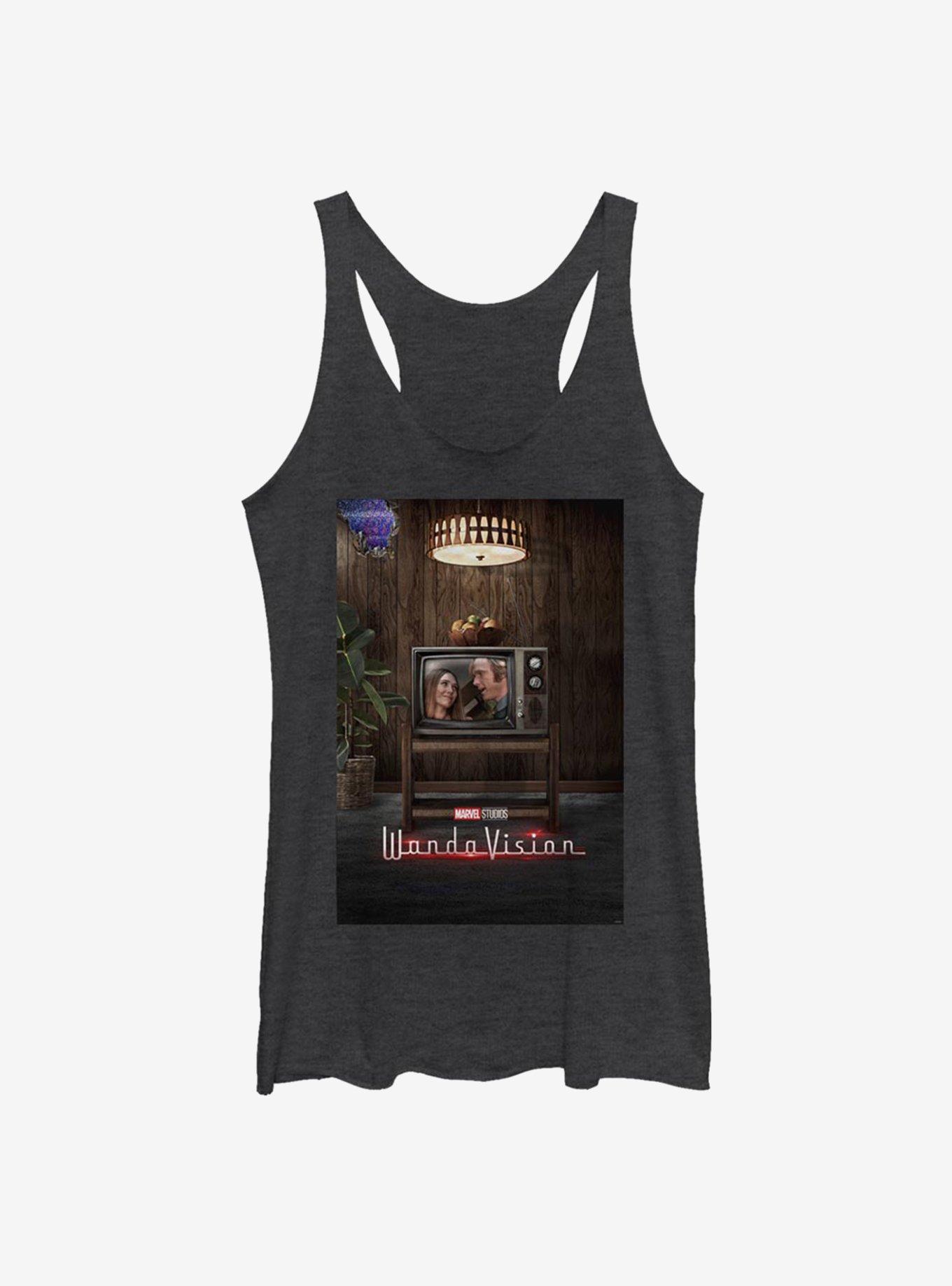 Marvel WandaVision Poster 70s Womens Tank Top, BLK HTR, hi-res