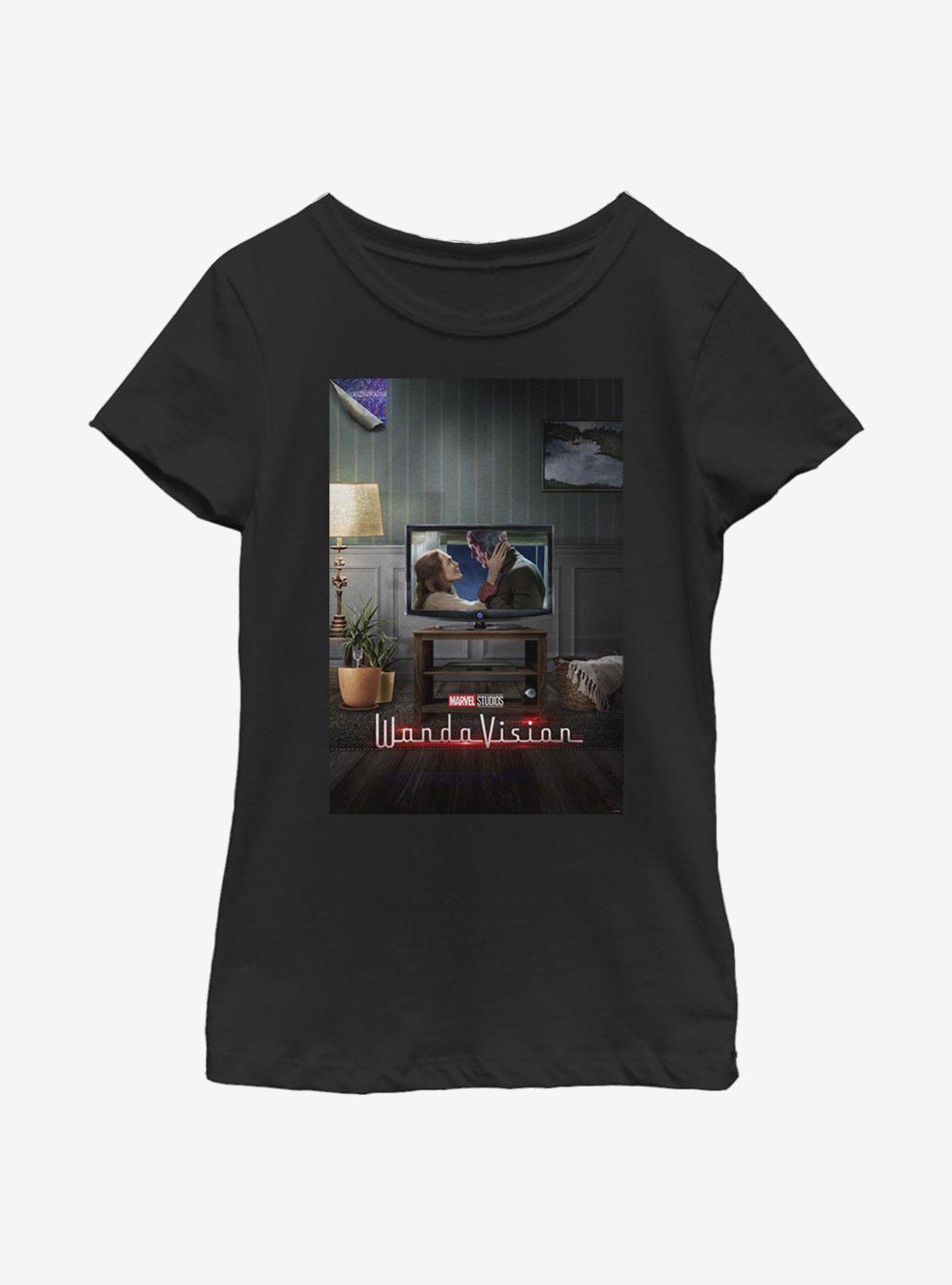 Marvel WandaVision Poster 00s Youth Girls T-Shirt, BLACK, hi-res