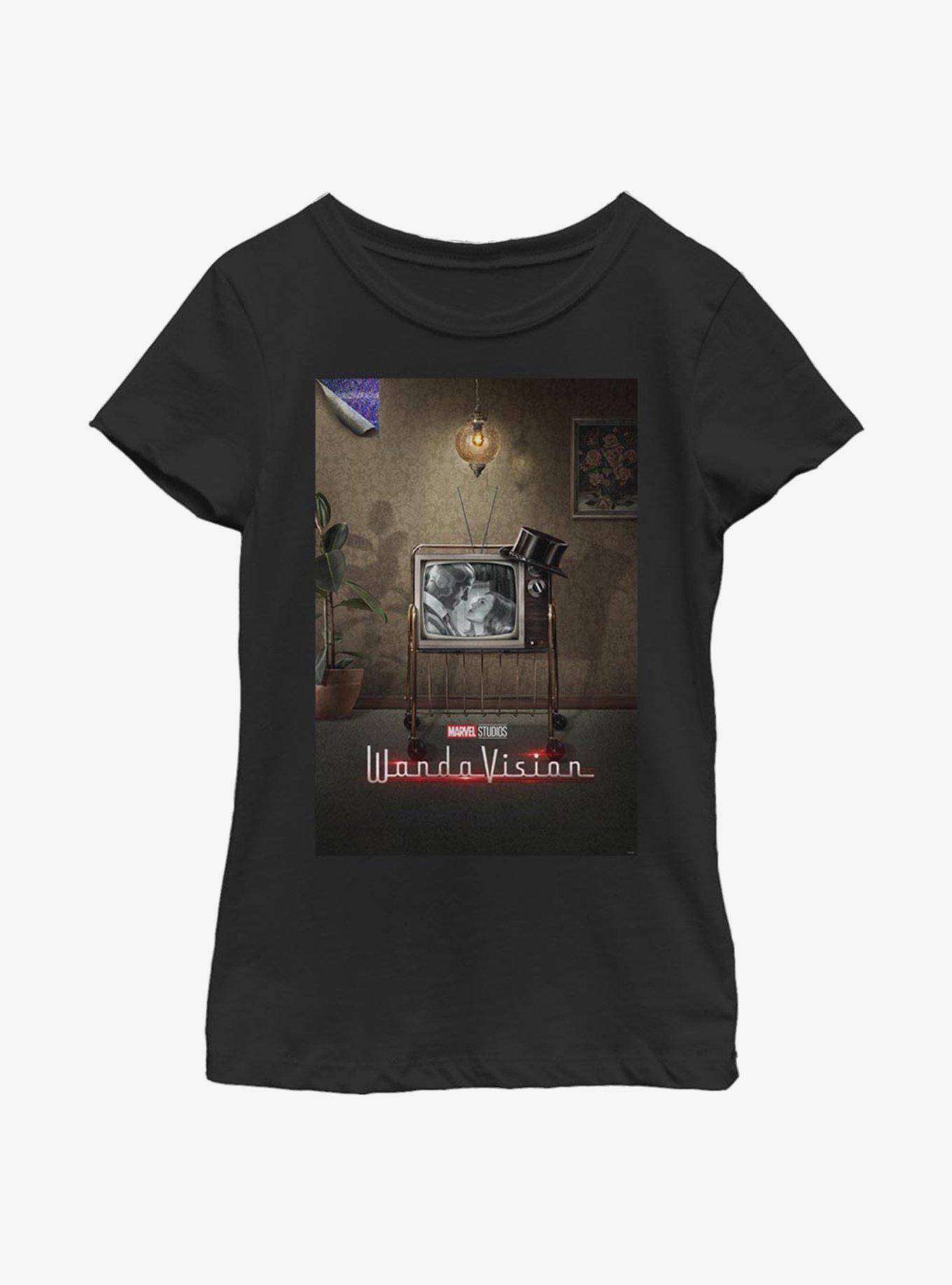 Marvel WandaVision Poster 60s Youth Girls T-Shirt, BLACK, hi-res