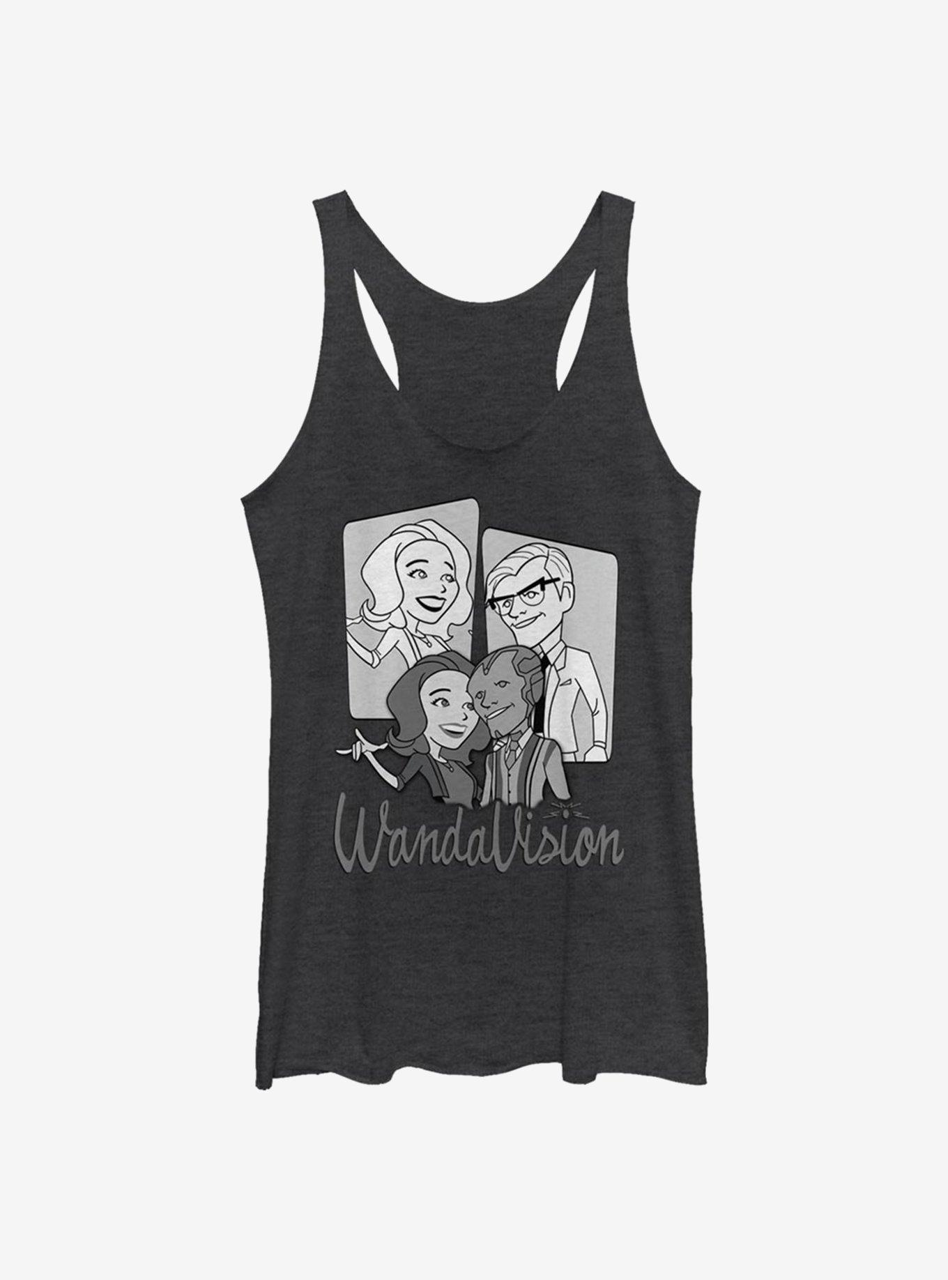 Marvel WandaVision Character Panels Womens Tank Top, BLK HTR, hi-res