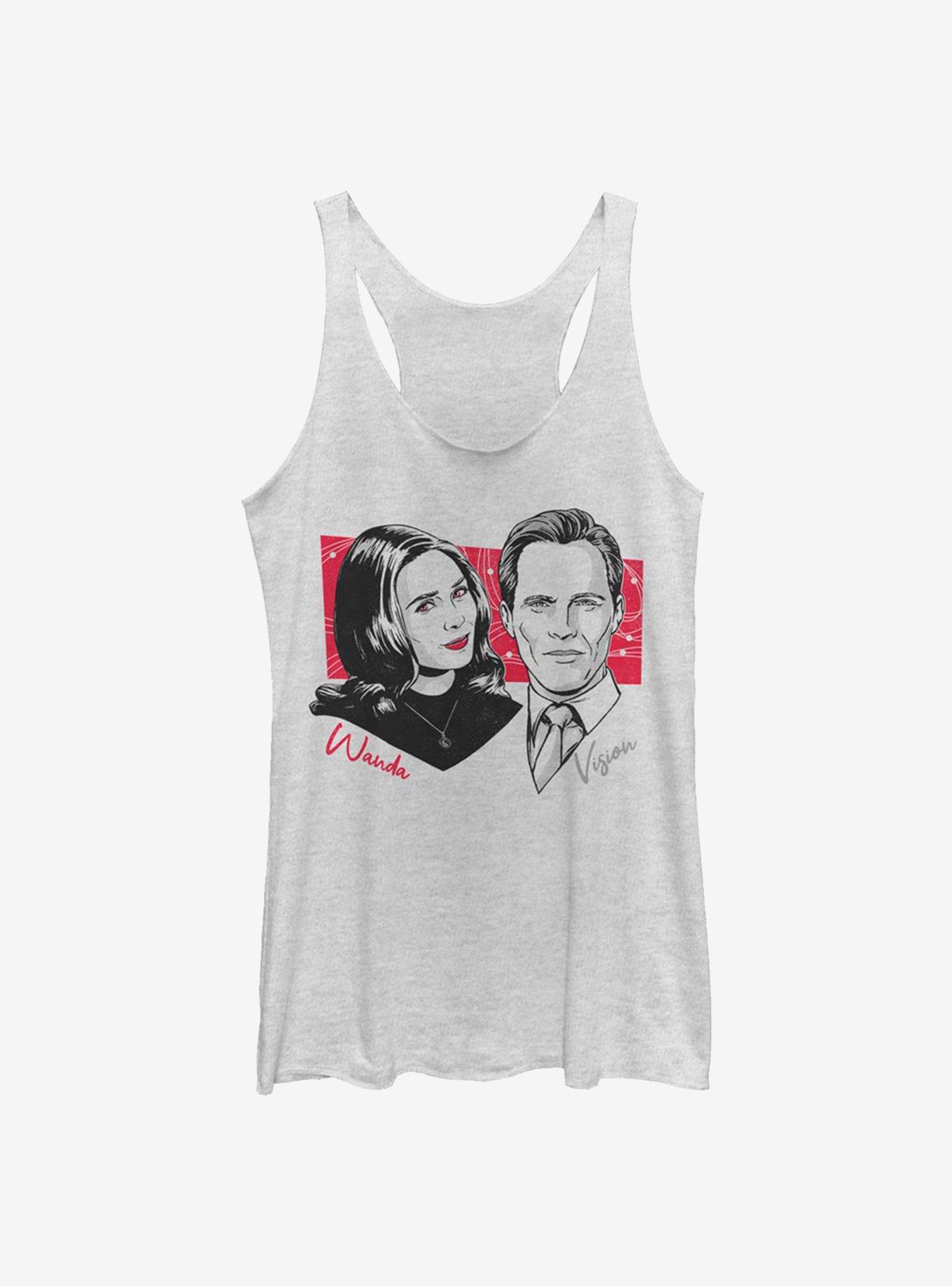 Marvel WandaVision Out Of Register Print Womens Tank Top, WHITE HTR, hi-res