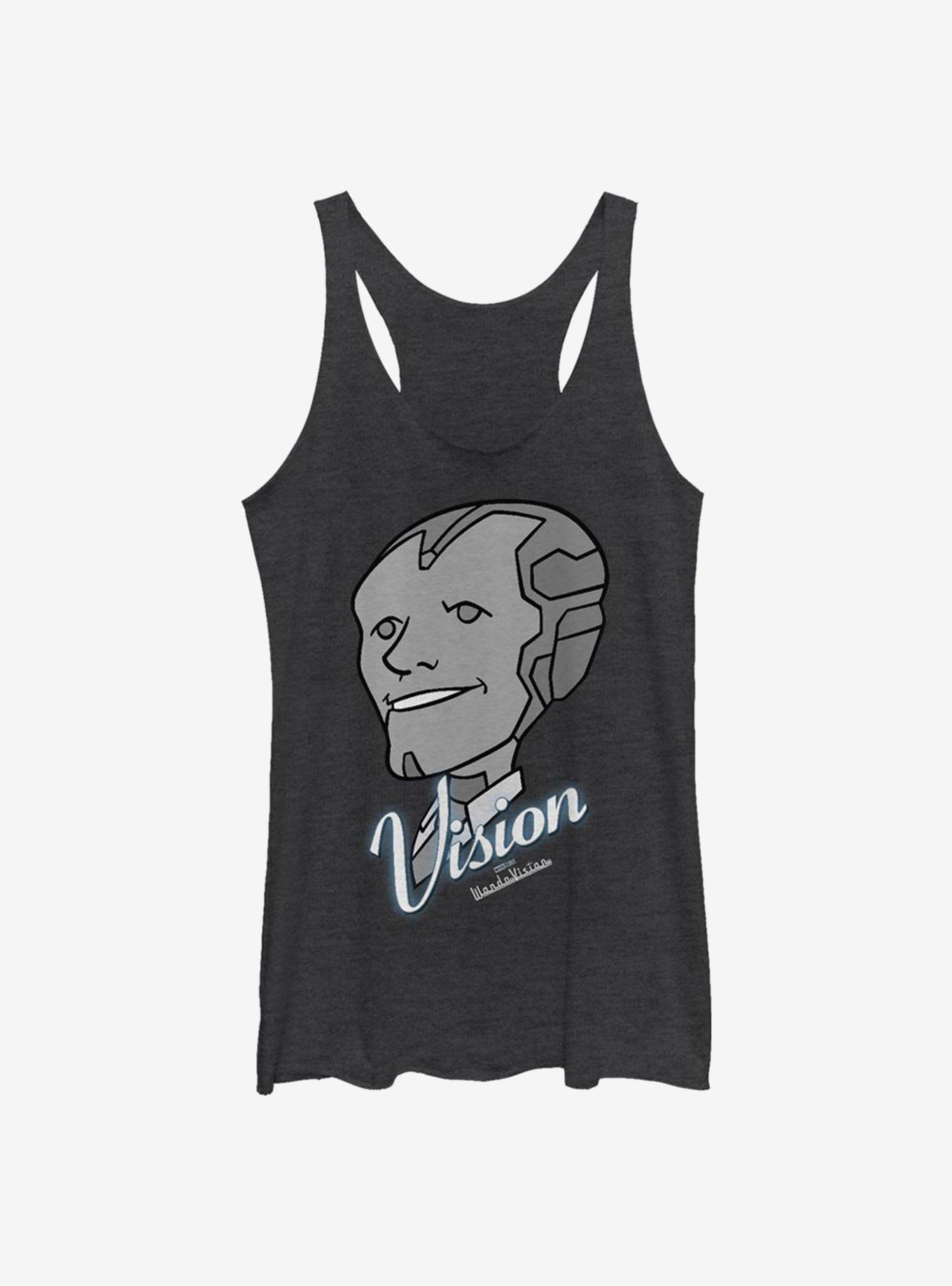 Marvel WandaVision Vision Grins Womens Tank Top, BLK HTR, hi-res view 1