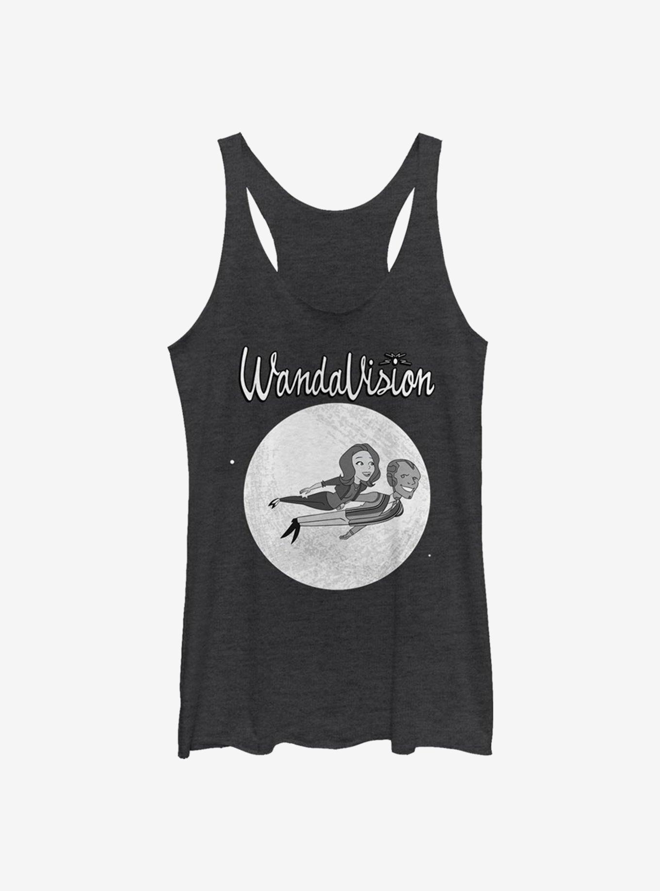 Marvel WandaVision Flying Cartoon Womens Tank Top, BLK HTR, hi-res