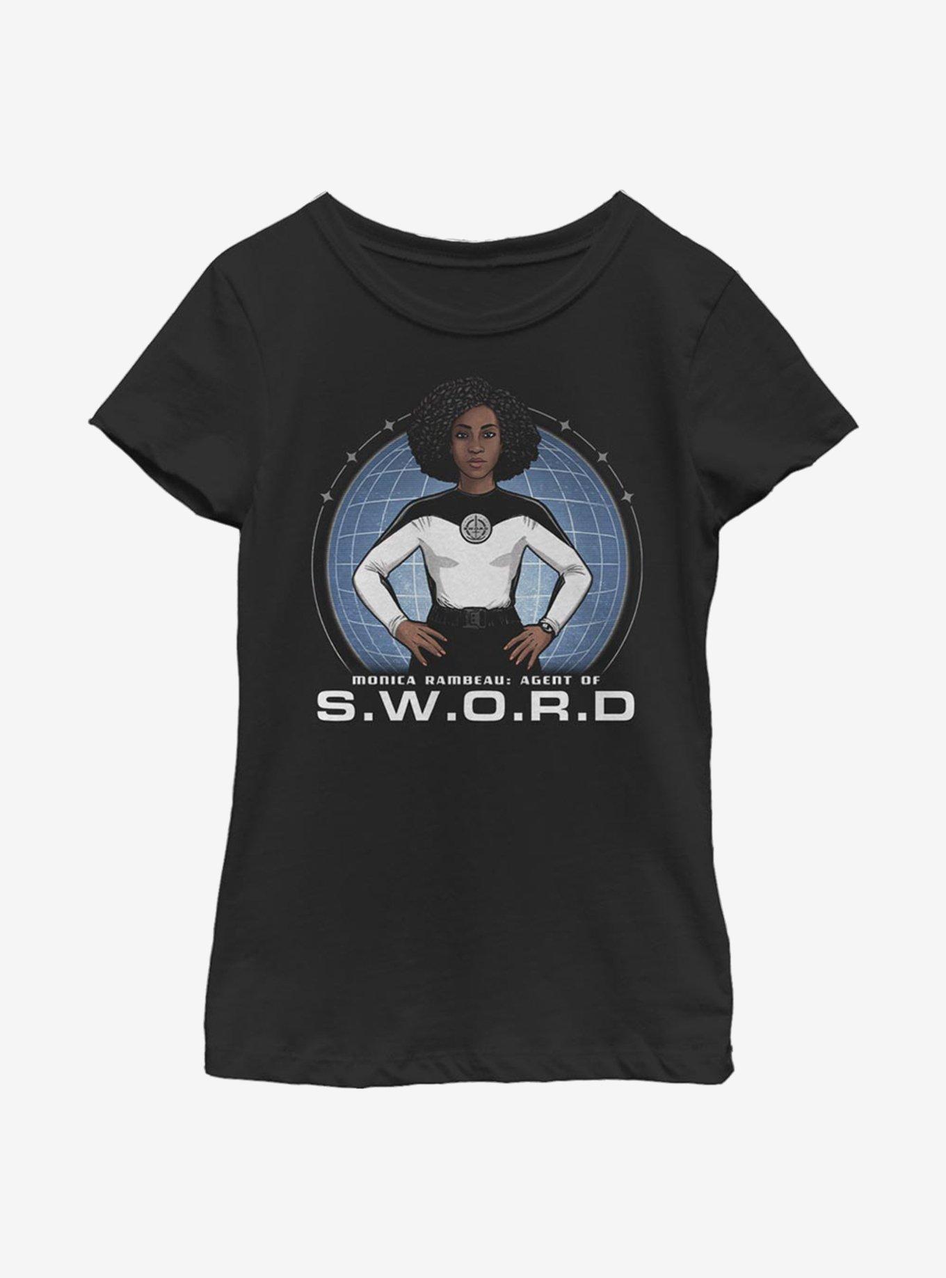 Marvel WandaVision S.W.O.R.D Hero Youth Girls T-Shirt, BLACK, hi-res view 1