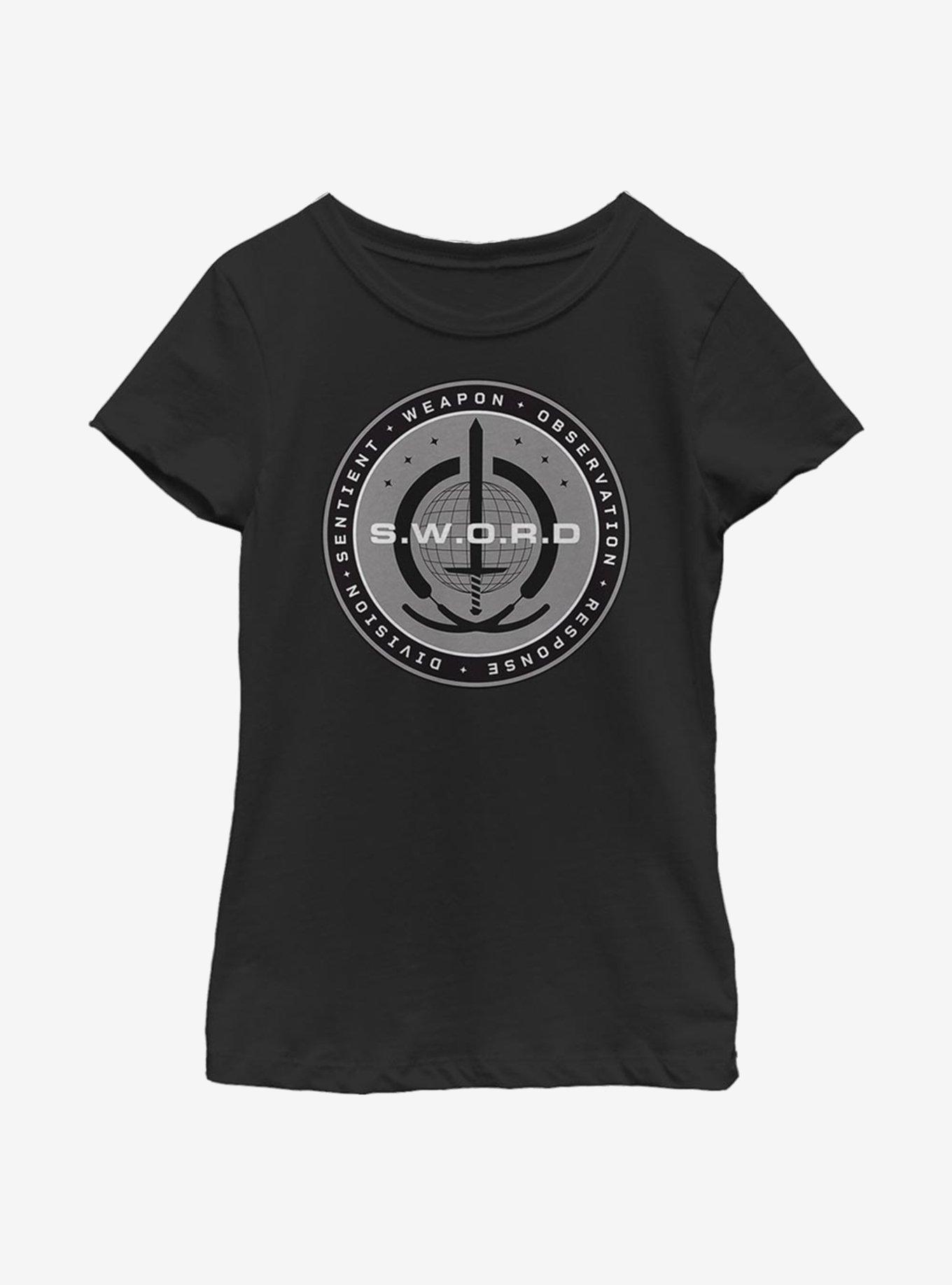 Marvel WandaVision S.W.O.R.D Logo Youth Girls T-Shirt, BLACK, hi-res