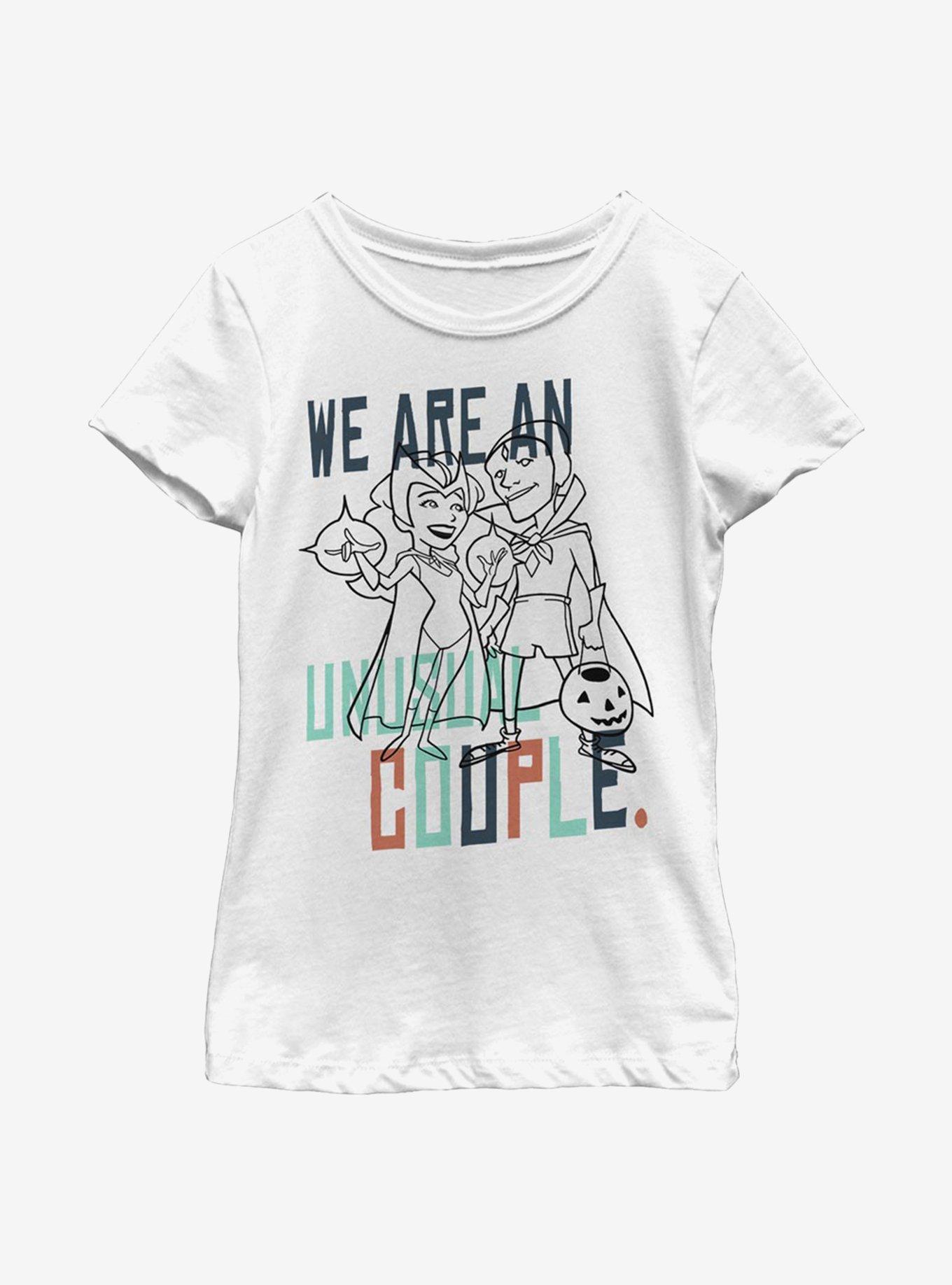 Marvel WandaVision Unusual Couple Youth Girls T-Shirt, WHITE, hi-res view 1