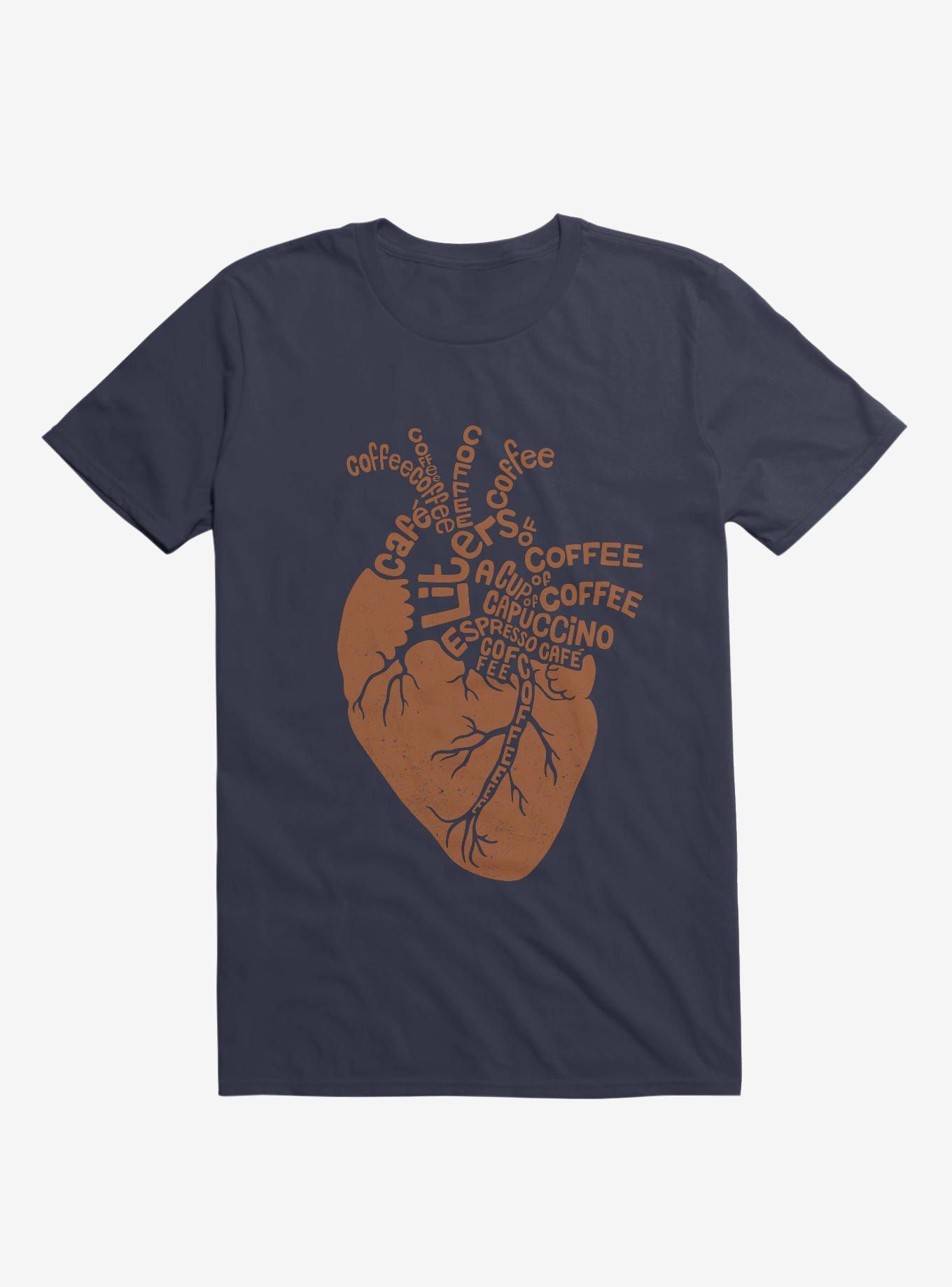 Coffee Lover Heart T-Shirt, NAVY, hi-res