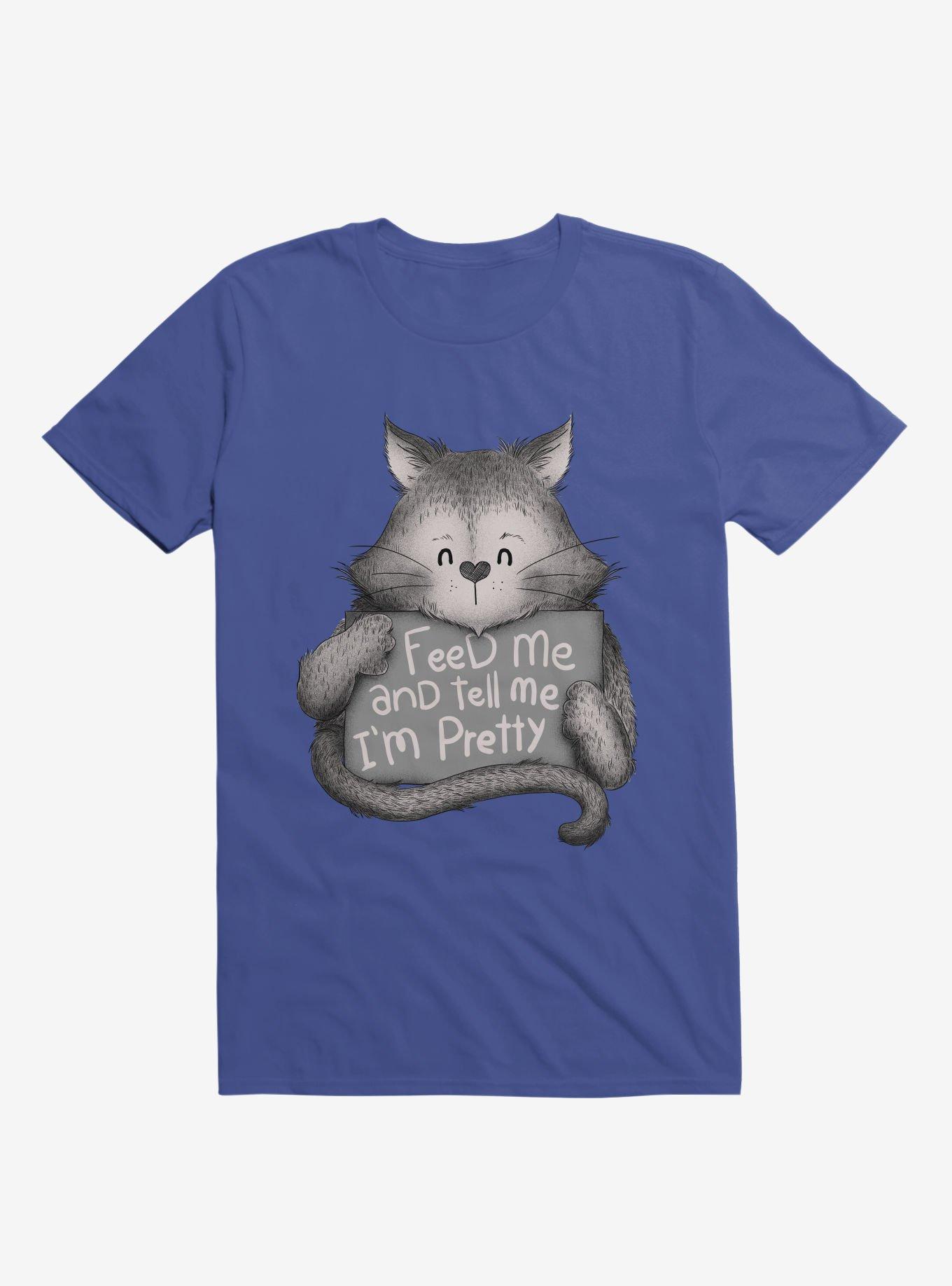 Feed Me And Tell Me I'm Pretty Cat T-Shirt, ROYAL, hi-res