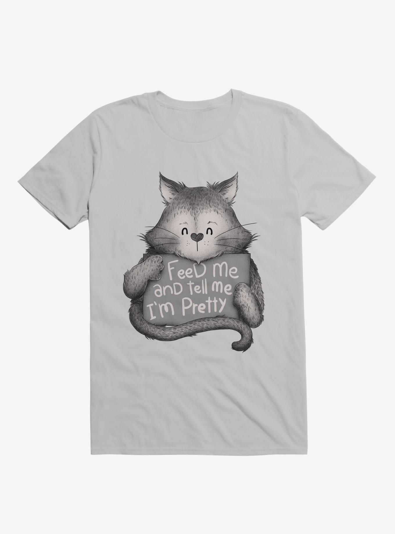 Feed Me And Tell Me I'm Pretty Cat T-Shirt, ICE GREY, hi-res