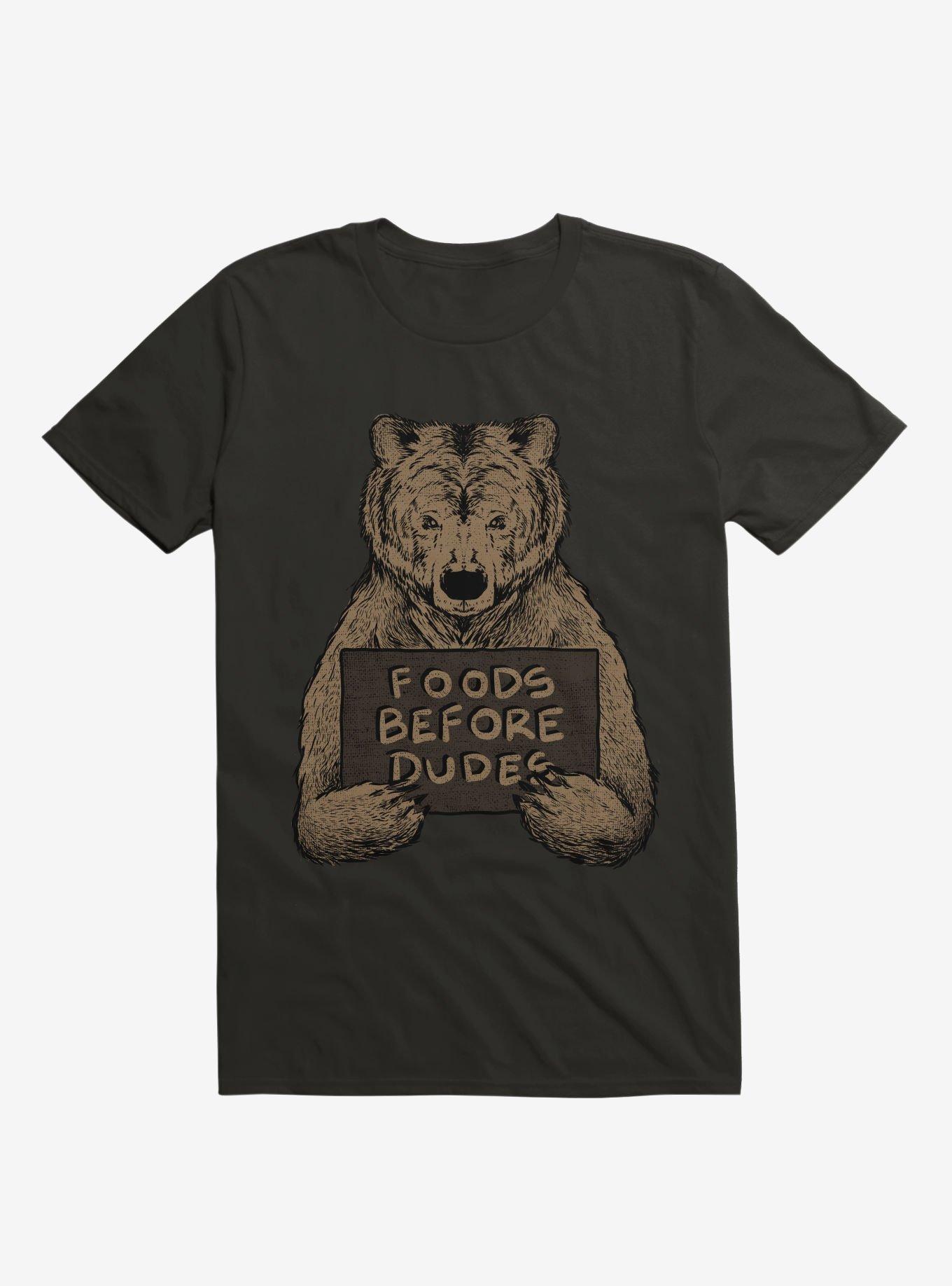 Foods Before Dudes T-Shirt, BLACK, hi-res