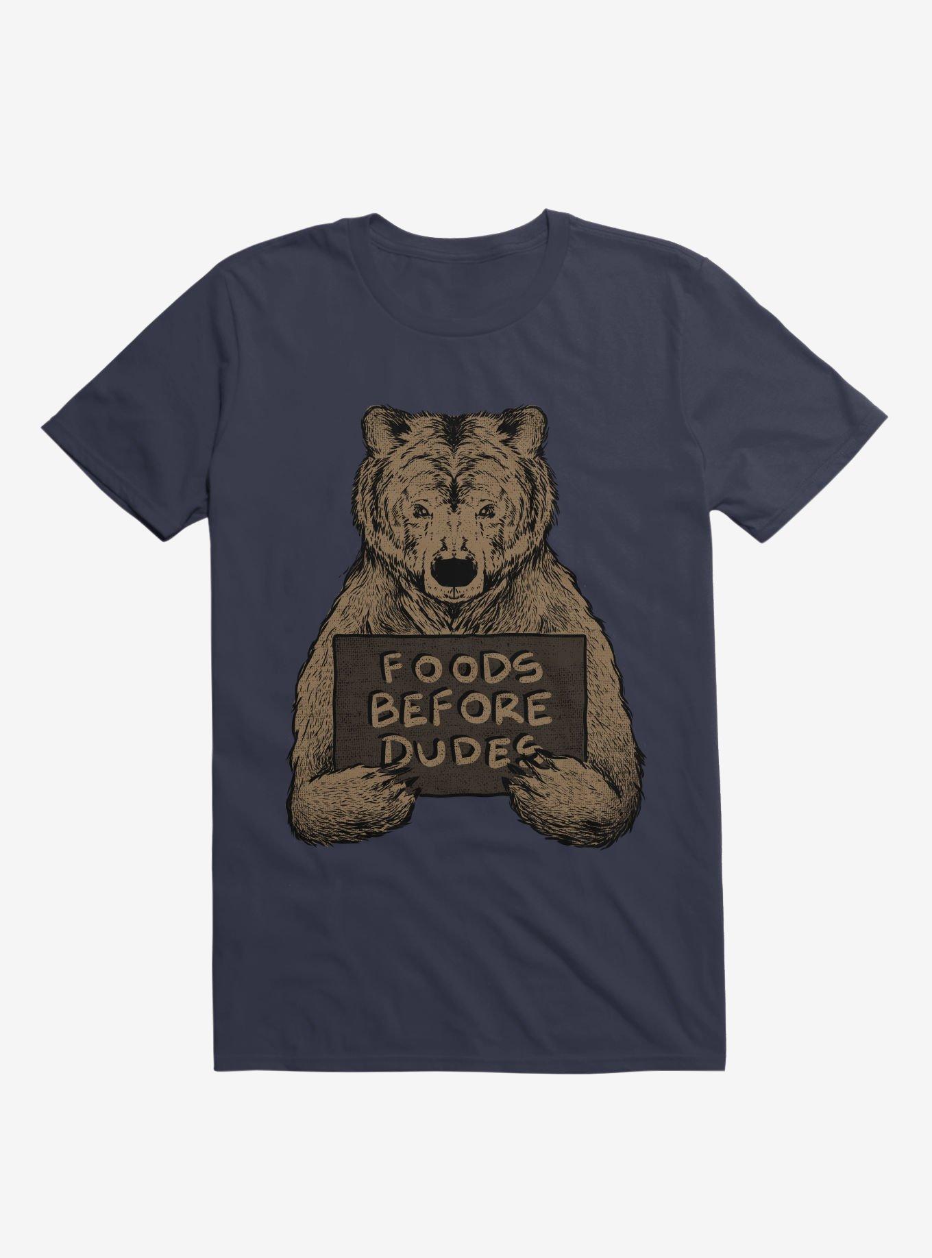 Foods Before Dudes T-Shirt, NAVY, hi-res