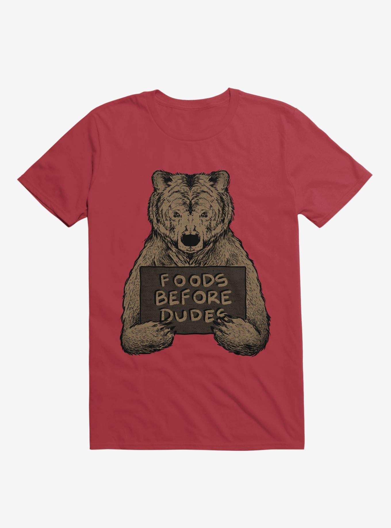 Foods Before Dudes T-Shirt, RED, hi-res