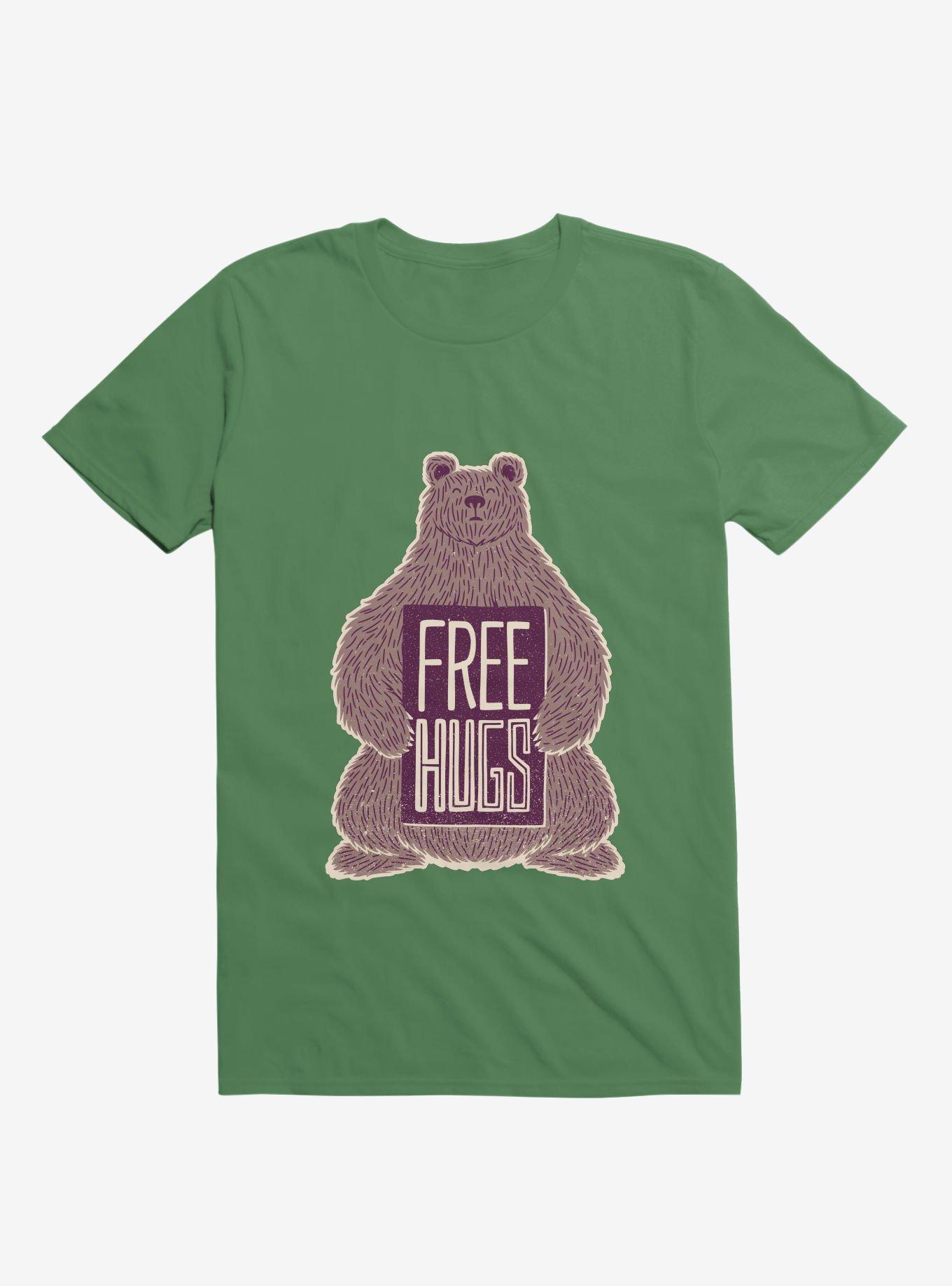 Free Hugs Bear T-Shirt, KELLY GREEN, hi-res