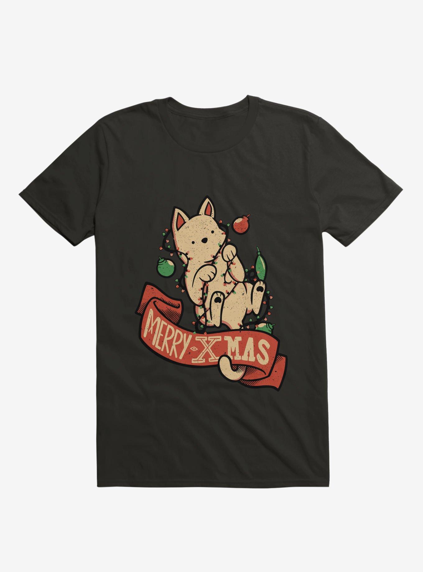 Merry Xmas Cat T-Shirt, , hi-res
