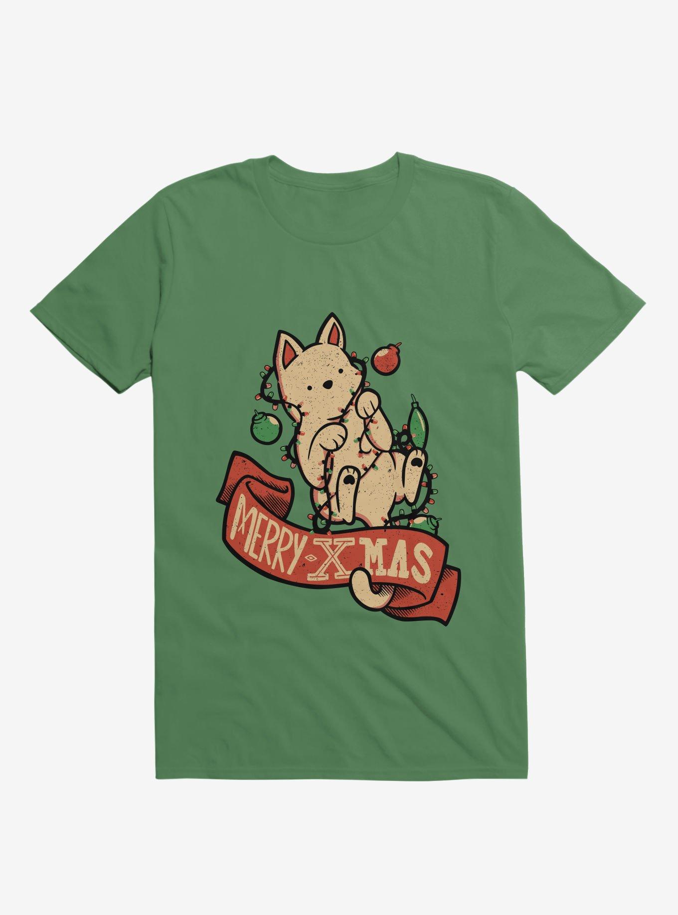 Merry Xmas Cat T-Shirt, , hi-res