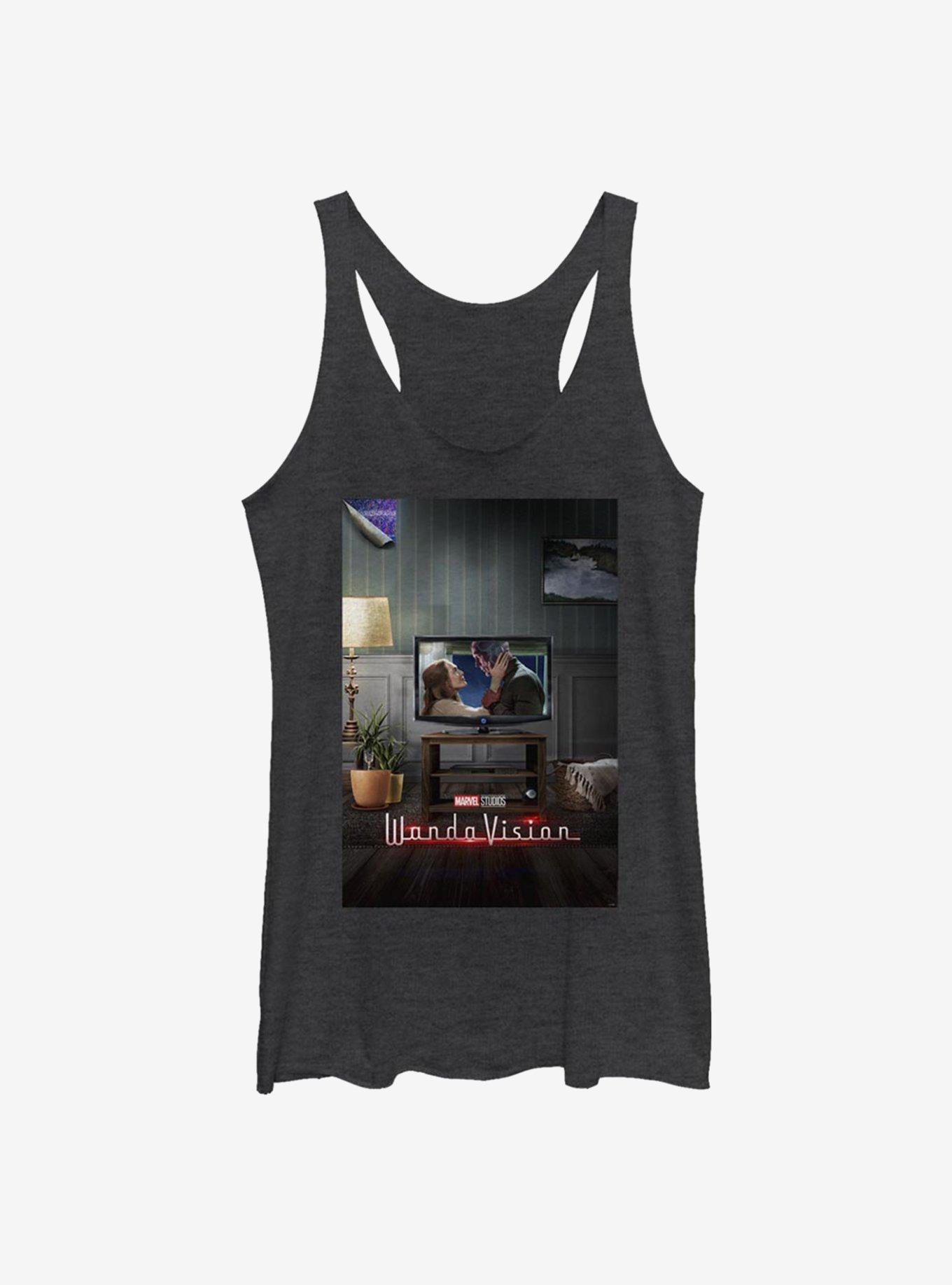 Marvel WandaVision Poster 00s Womens Tank Top, BLK HTR, hi-res