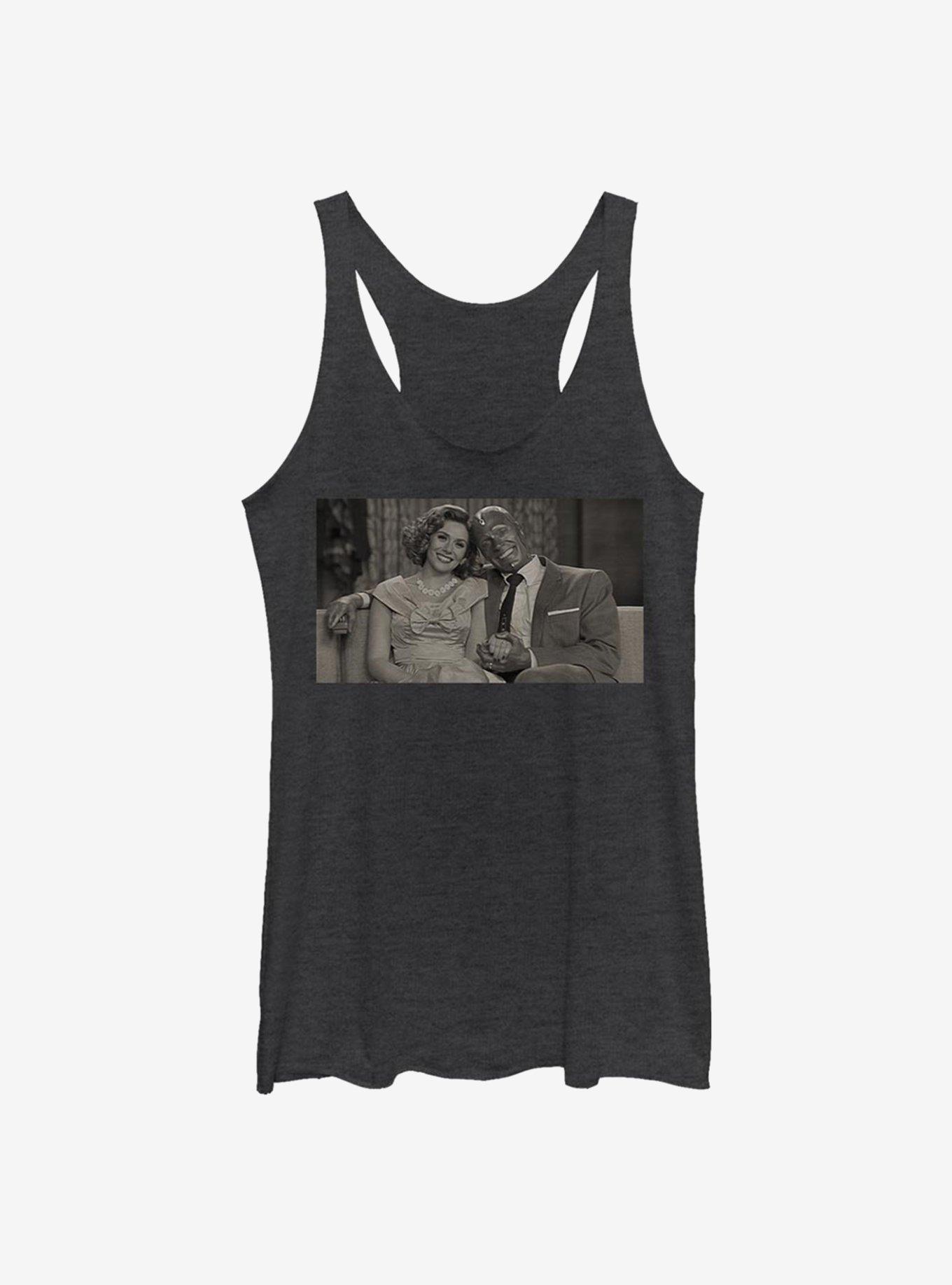Marvel WandaVision Couch Couple Womens Tank Top, BLK HTR, hi-res
