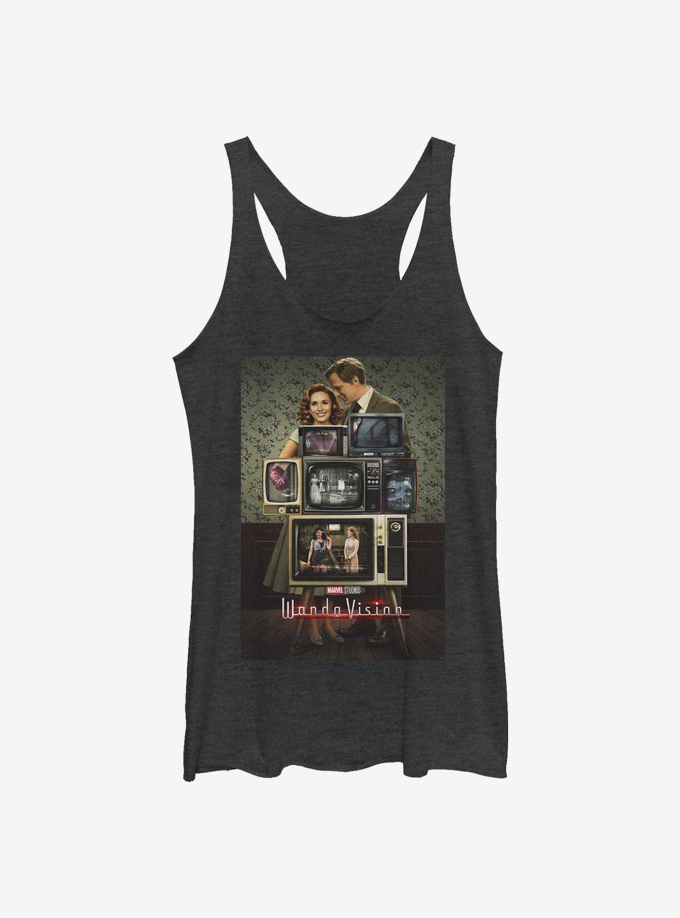 Marvel WandaVision Poster Through The Years Womens Tank Top, BLK HTR, hi-res