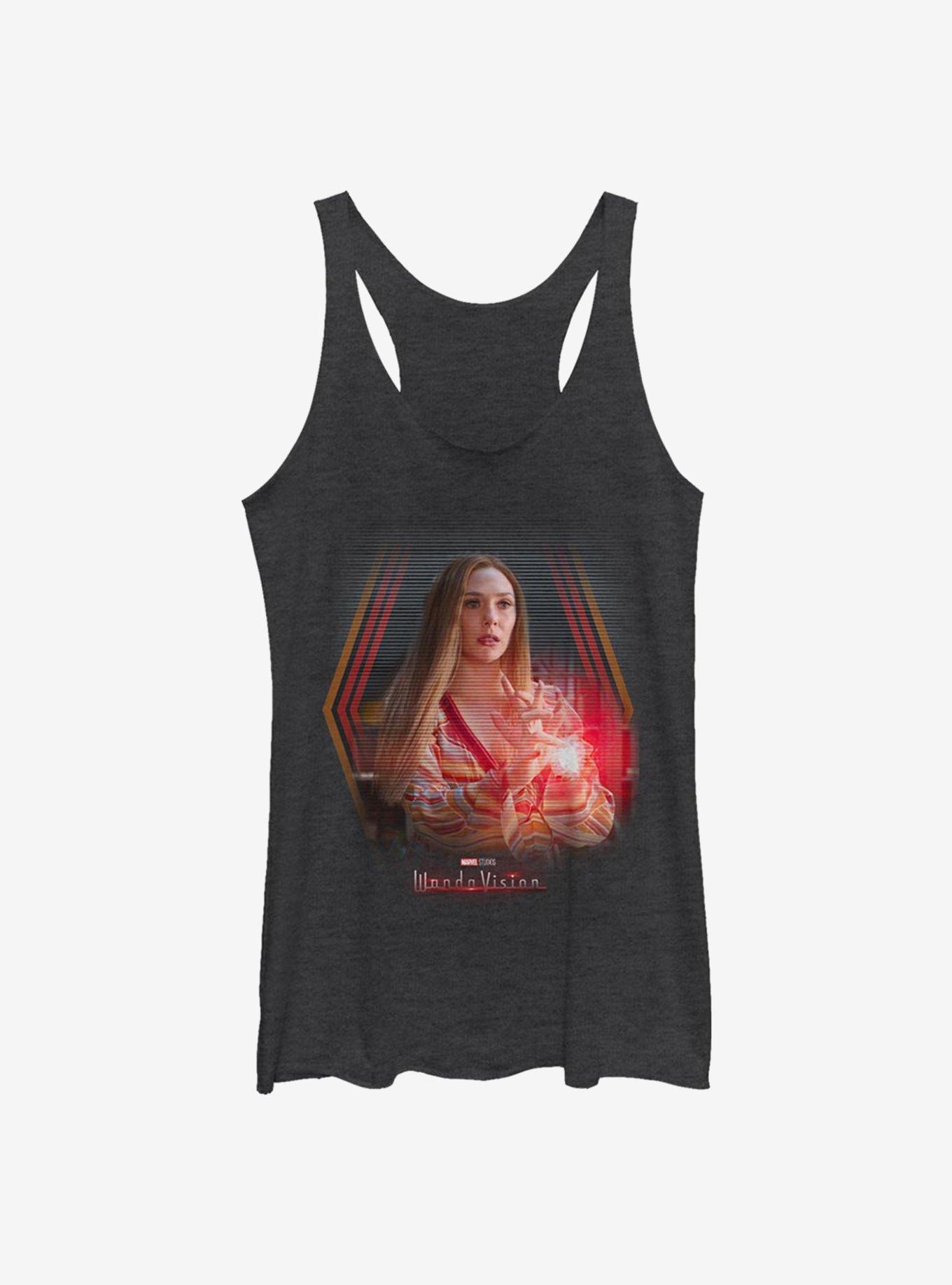Marvel WandaVision Wanda's Powers Womens Tank Top, BLK HTR, hi-res view 1