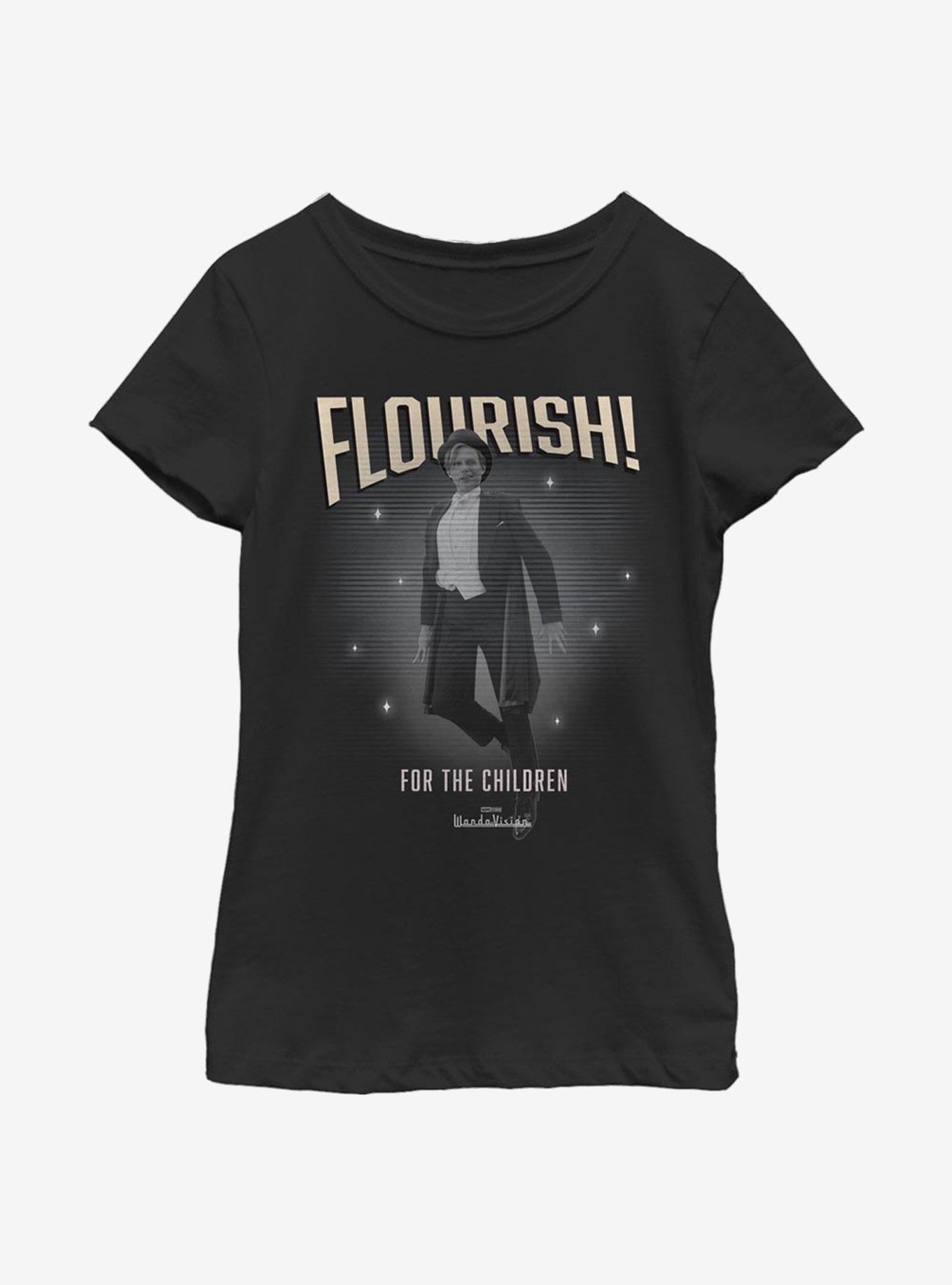 Marvel WandaVision Flourish Vision Youth Girls T-Shirt, BLACK, hi-res view 1