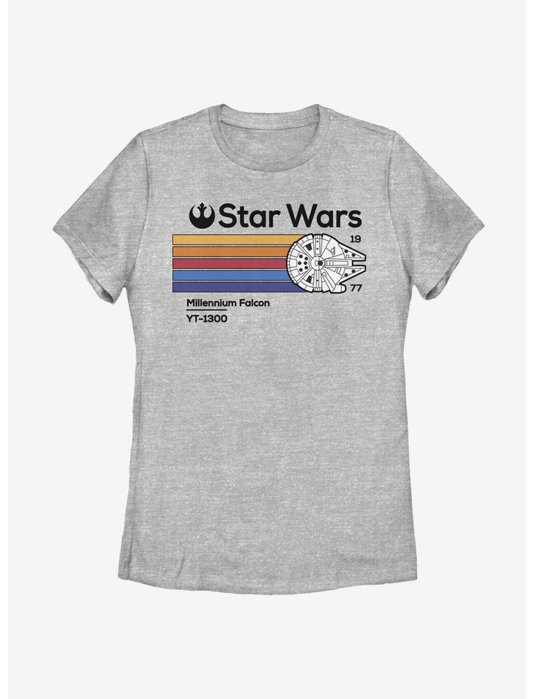 Star Wars Falcon Color Lines Womens T-Shirt, ATH HTR, hi-res
