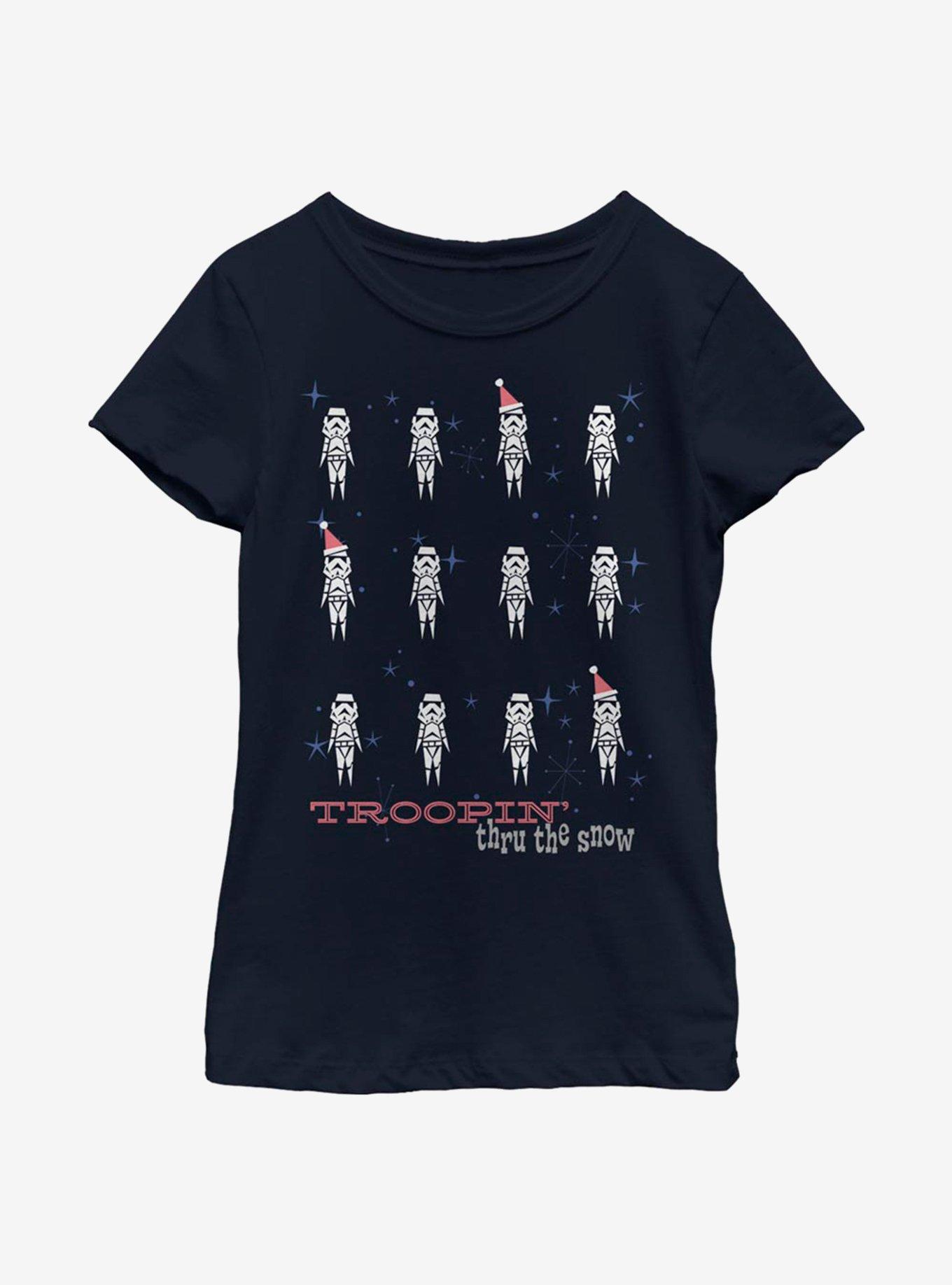 Star Wars Snow Troopers Youth Girls T-Shirt, NAVY, hi-res