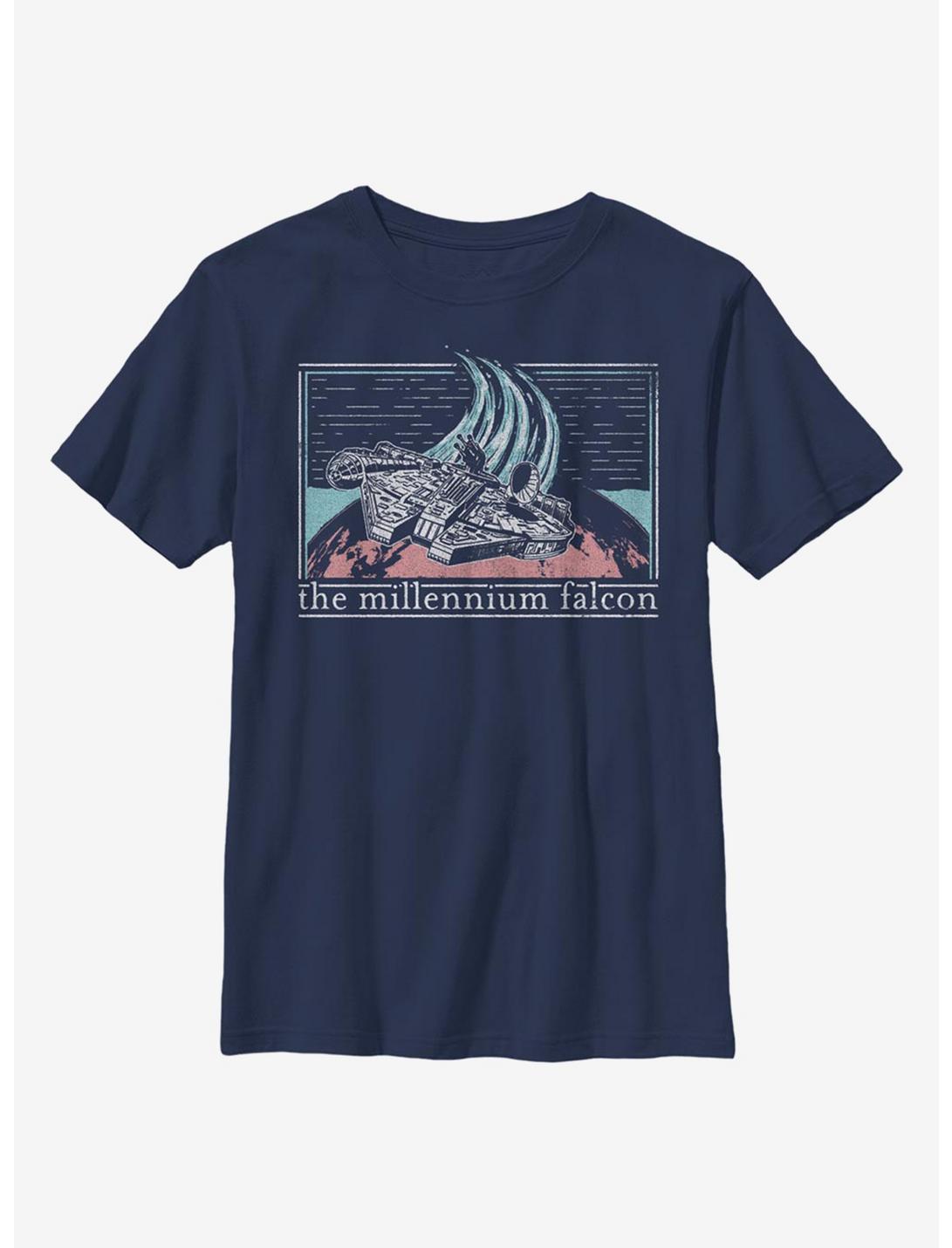 Star Wars Falcon Flyby Youth T-Shirt, NAVY, hi-res