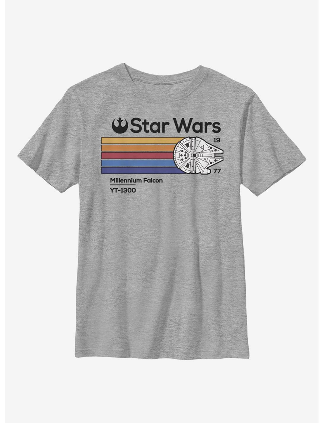 Star Wars Falcon Color Lines Youth T-Shirt, ATH HTR, hi-res