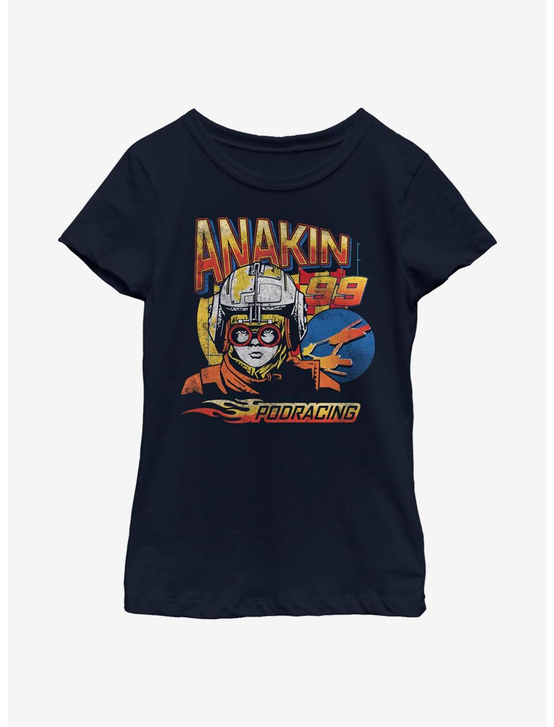 Star Wars Anakin 99 Podracing Youth Girls T-Shirt, NAVY, hi-res
