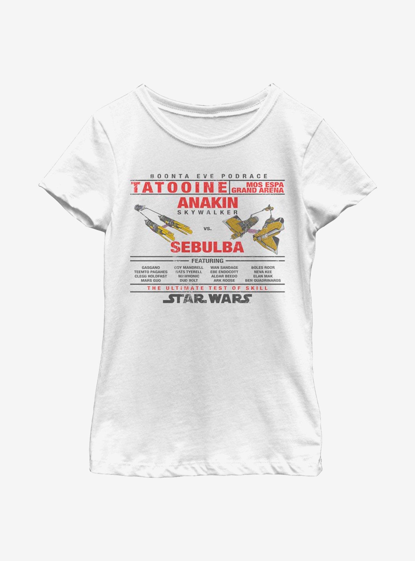 Star Wars Anakin Vs Sebulba Youth Girls T-Shirt, WHITE, hi-res