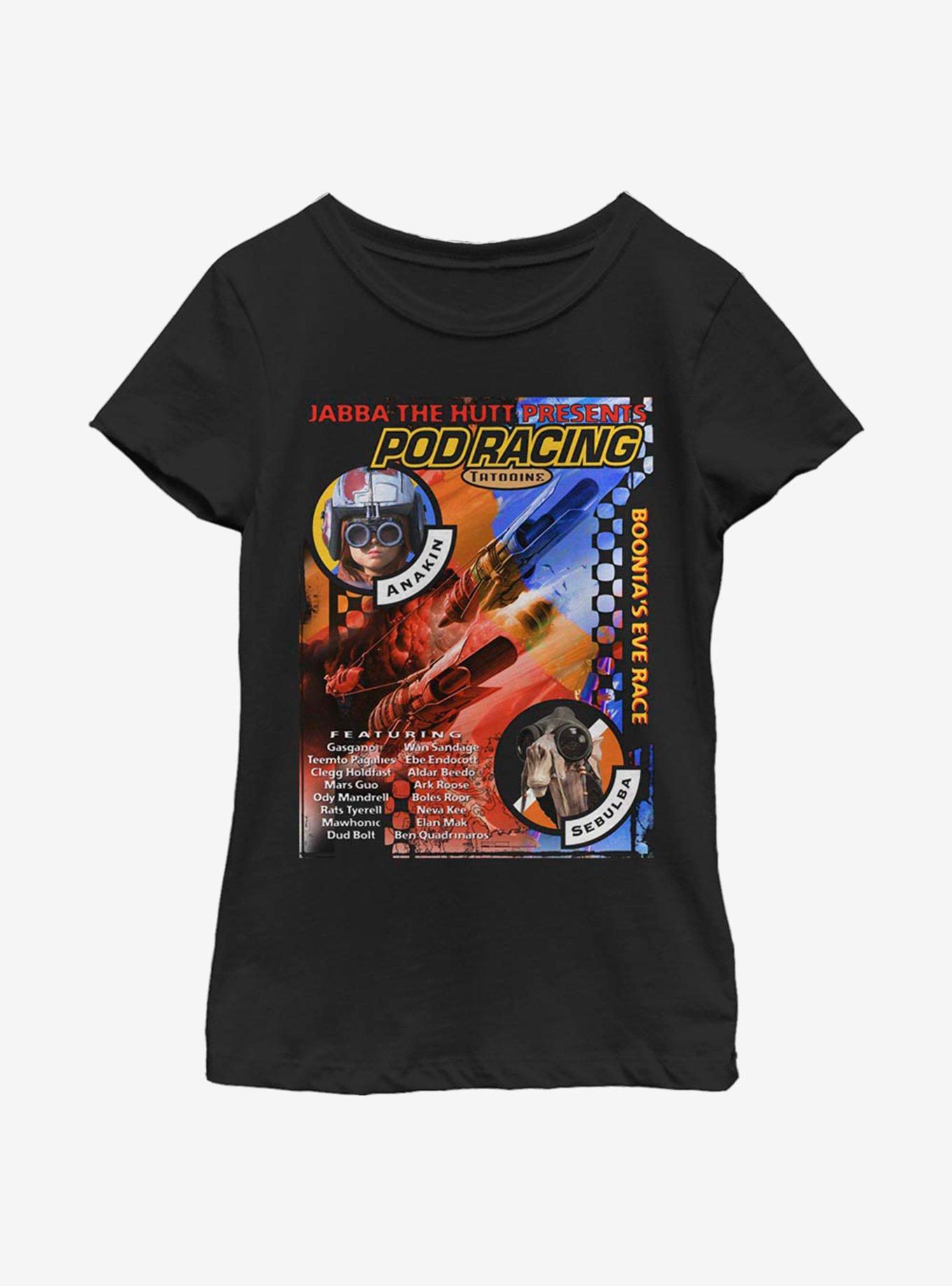 Star Wars Jabba Presents Podracing Youth Girls T-Shirt, BLACK, hi-res