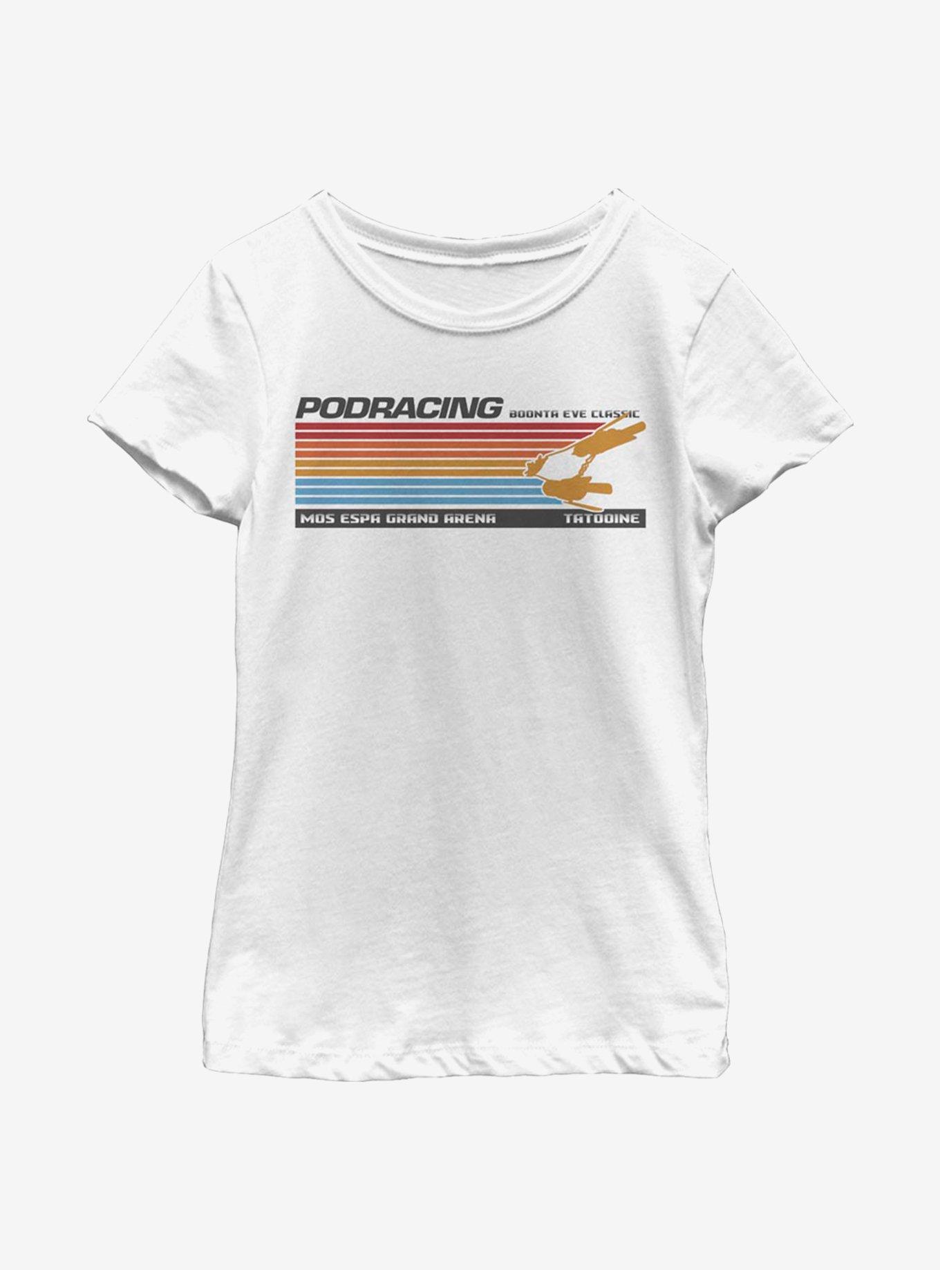 Star Wars Retro Pod Race Lines Youth Girls T-Shirt, WHITE, hi-res