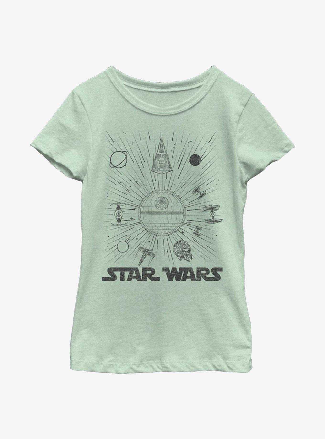 Star Wars Ships Burst Youth Girls T-Shirt, , hi-res