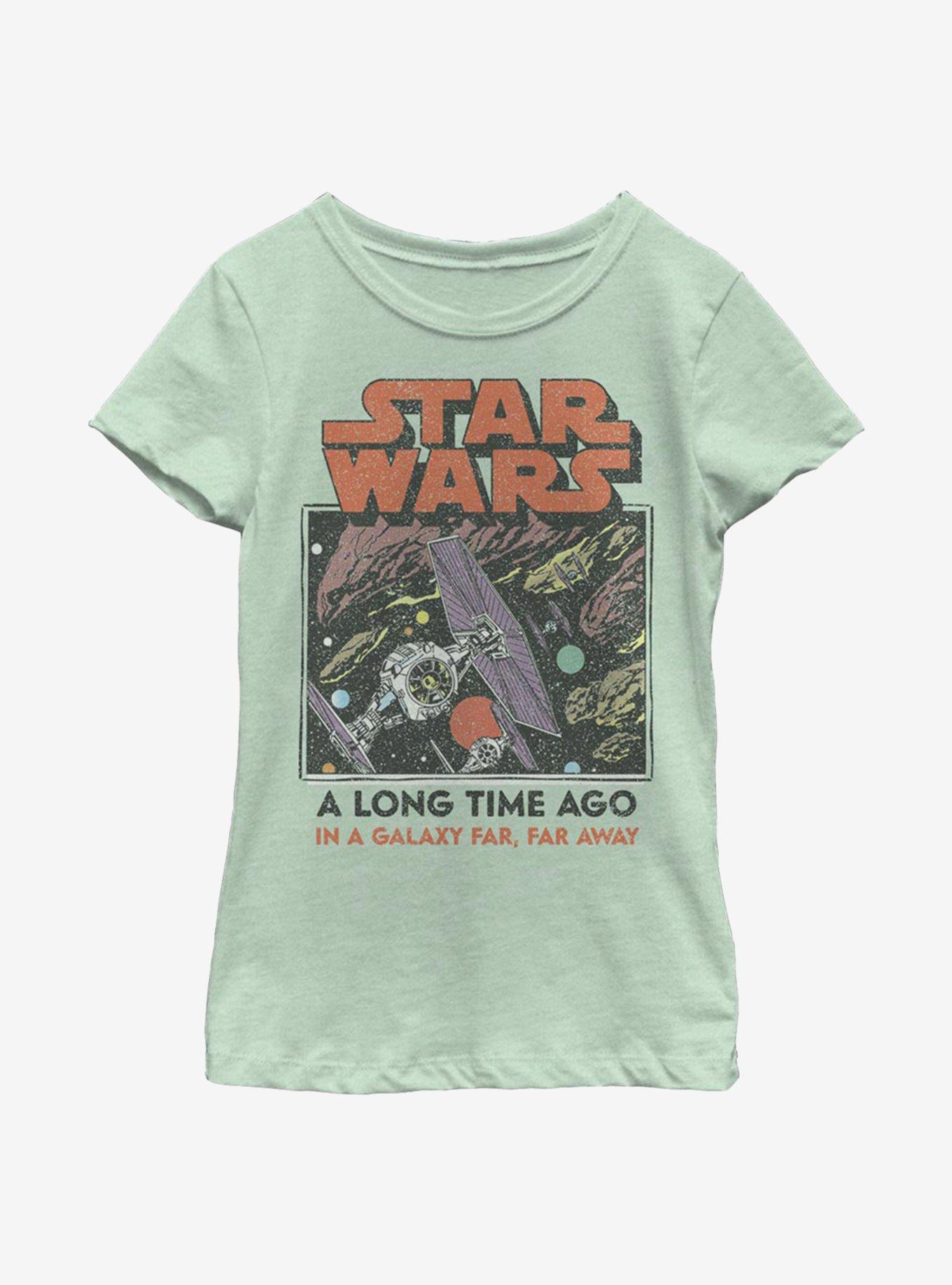 Star Wars Cover A Long Time Ago Youth Girls T-Shirt, MINT, hi-res