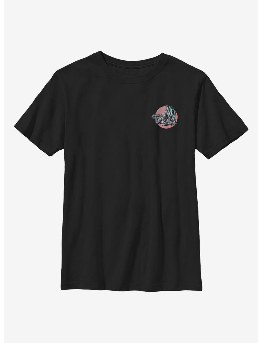 Star Wars Falcon Flying Circle Youth T-Shirt, BLACK, hi-res