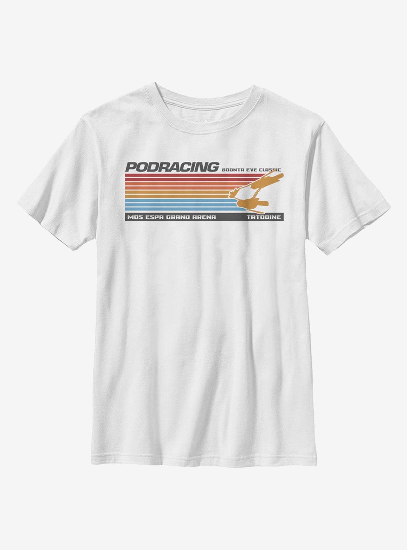 Star Wars Retro Pod Race Lines Youth T-Shirt, WHITE, hi-res