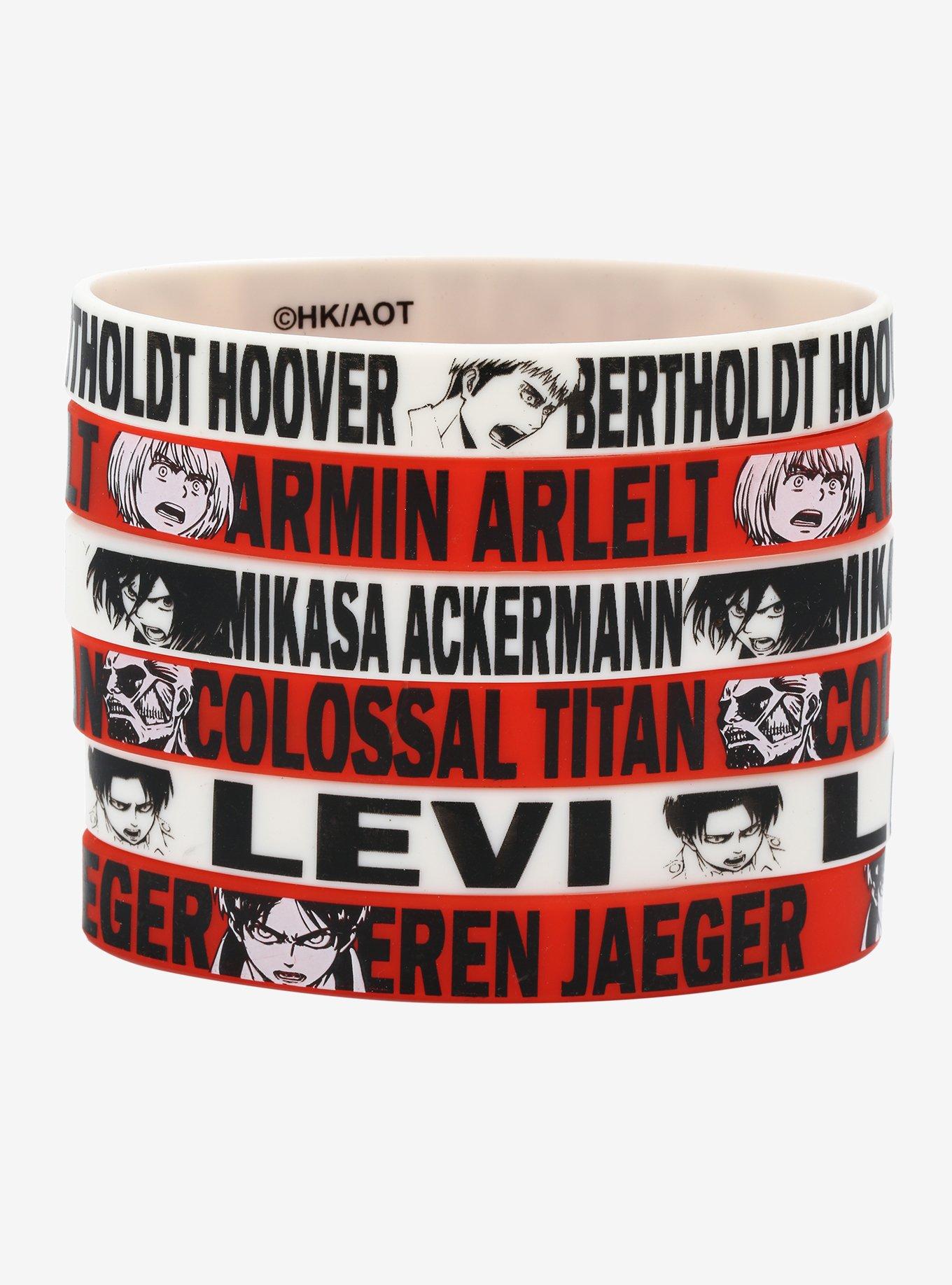 Attack On Titan Character Rubber Bracelet Set, , hi-res