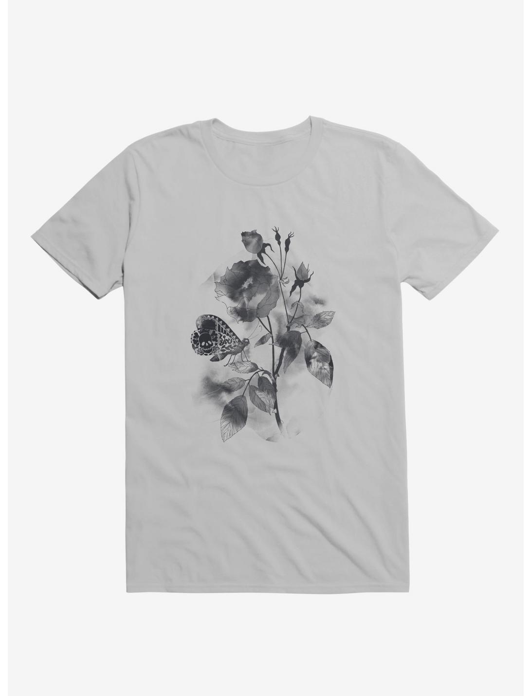 Inked Butterfly Rose T-Shirt, ICE GREY, hi-res