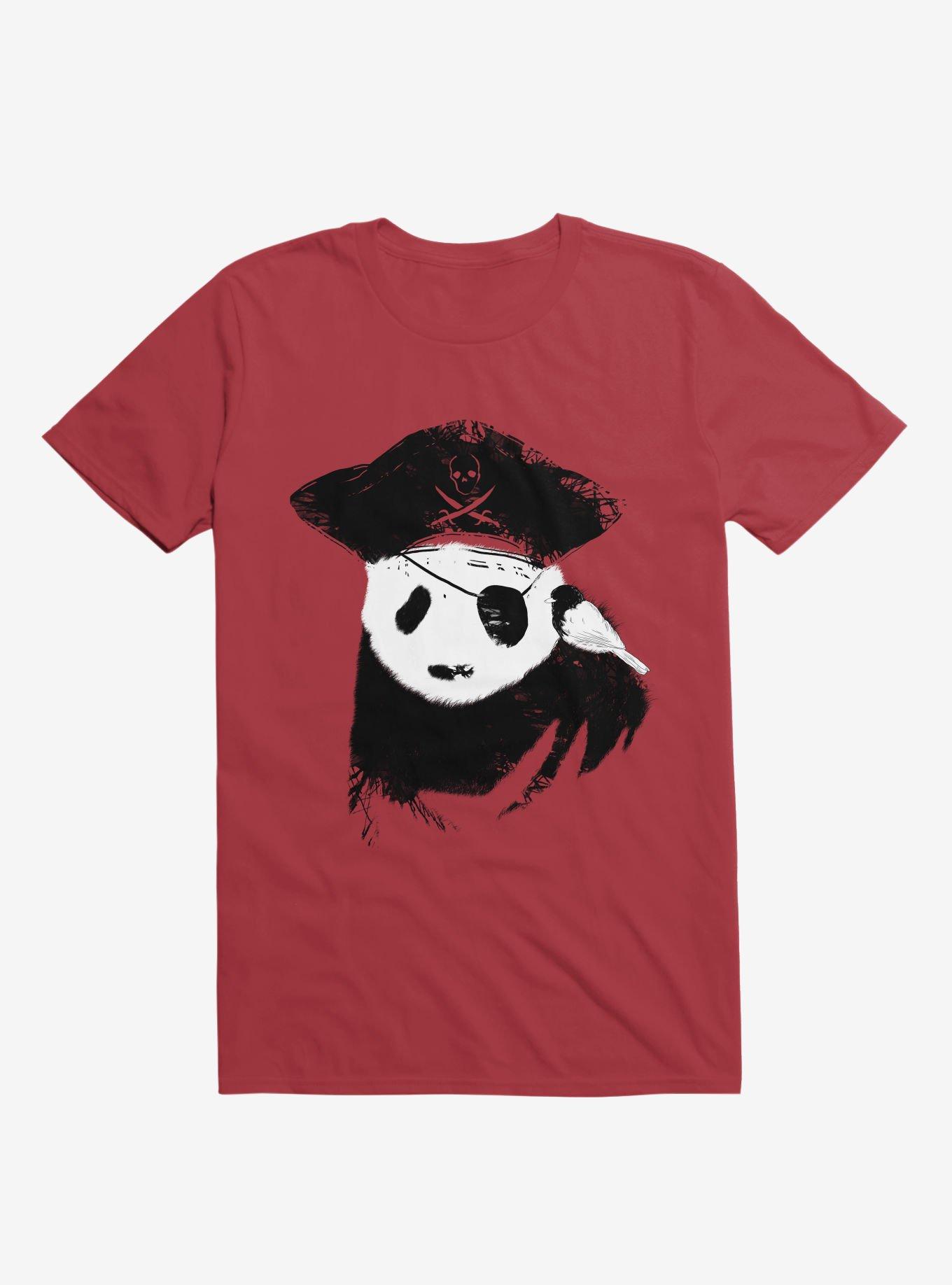 Pirate Panda T-Shirt, RED, hi-res