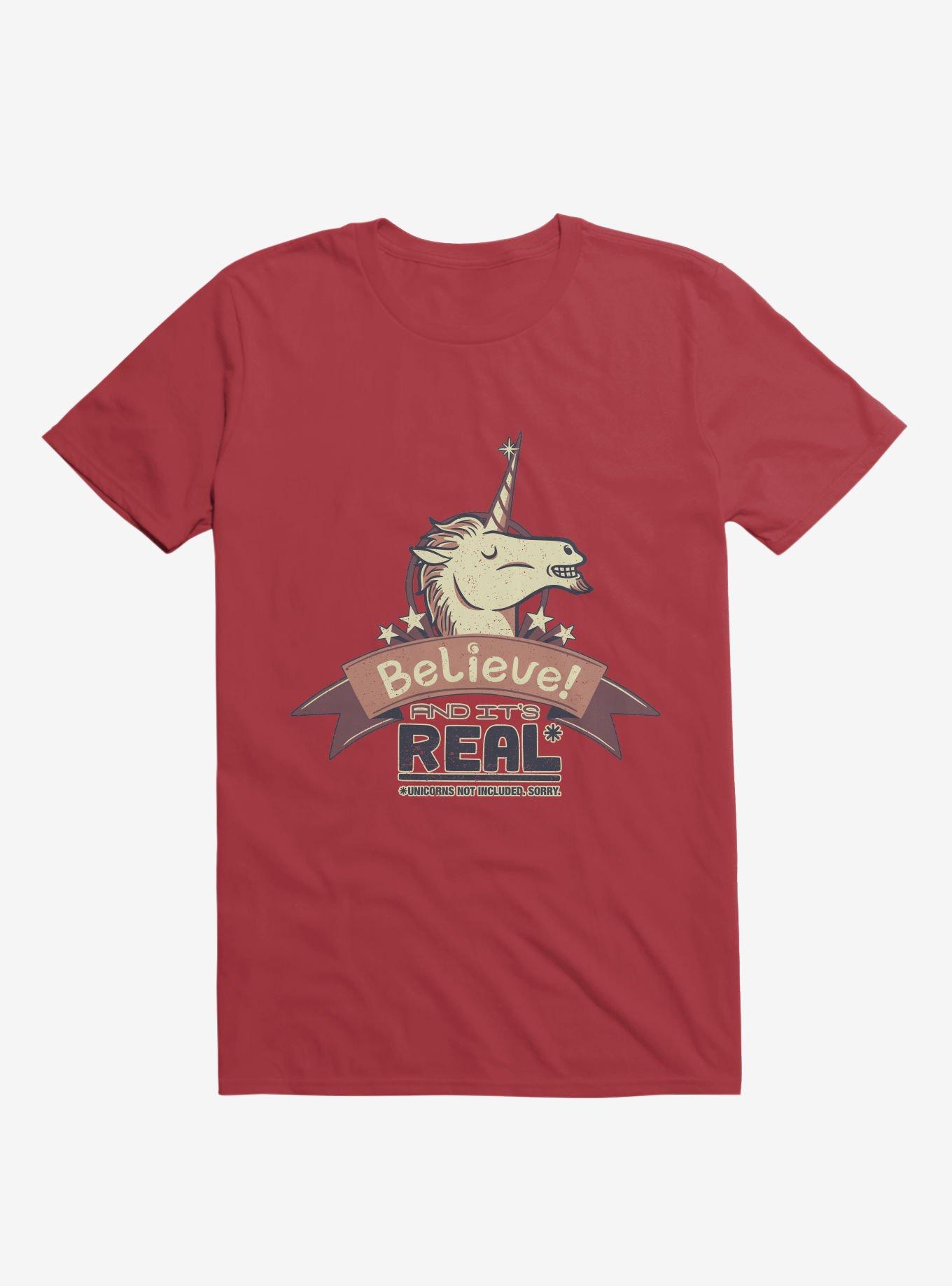Unicorn Believe And It's Real T-Shirt, , hi-res