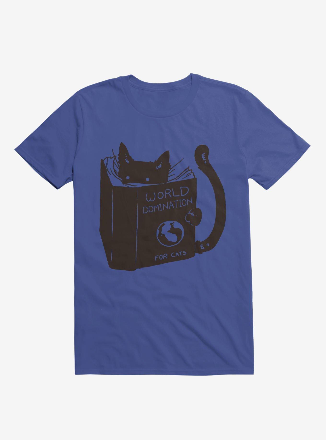 World Domination For Cats T-Shirt, ROYAL, hi-res