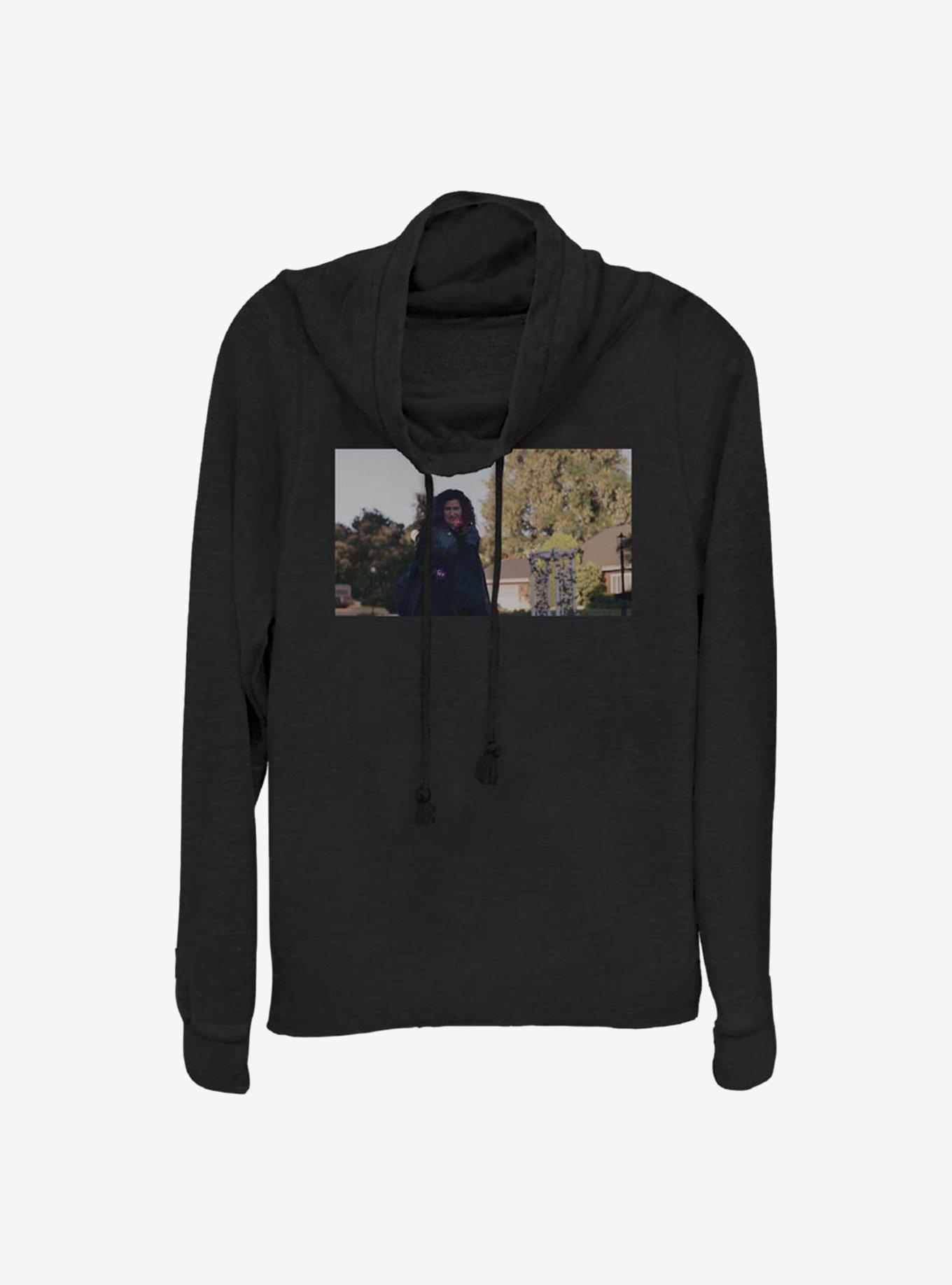Marvel WandaVision The Witch Cowlneck Long-Sleeve Girls Top, BLACK, hi-res
