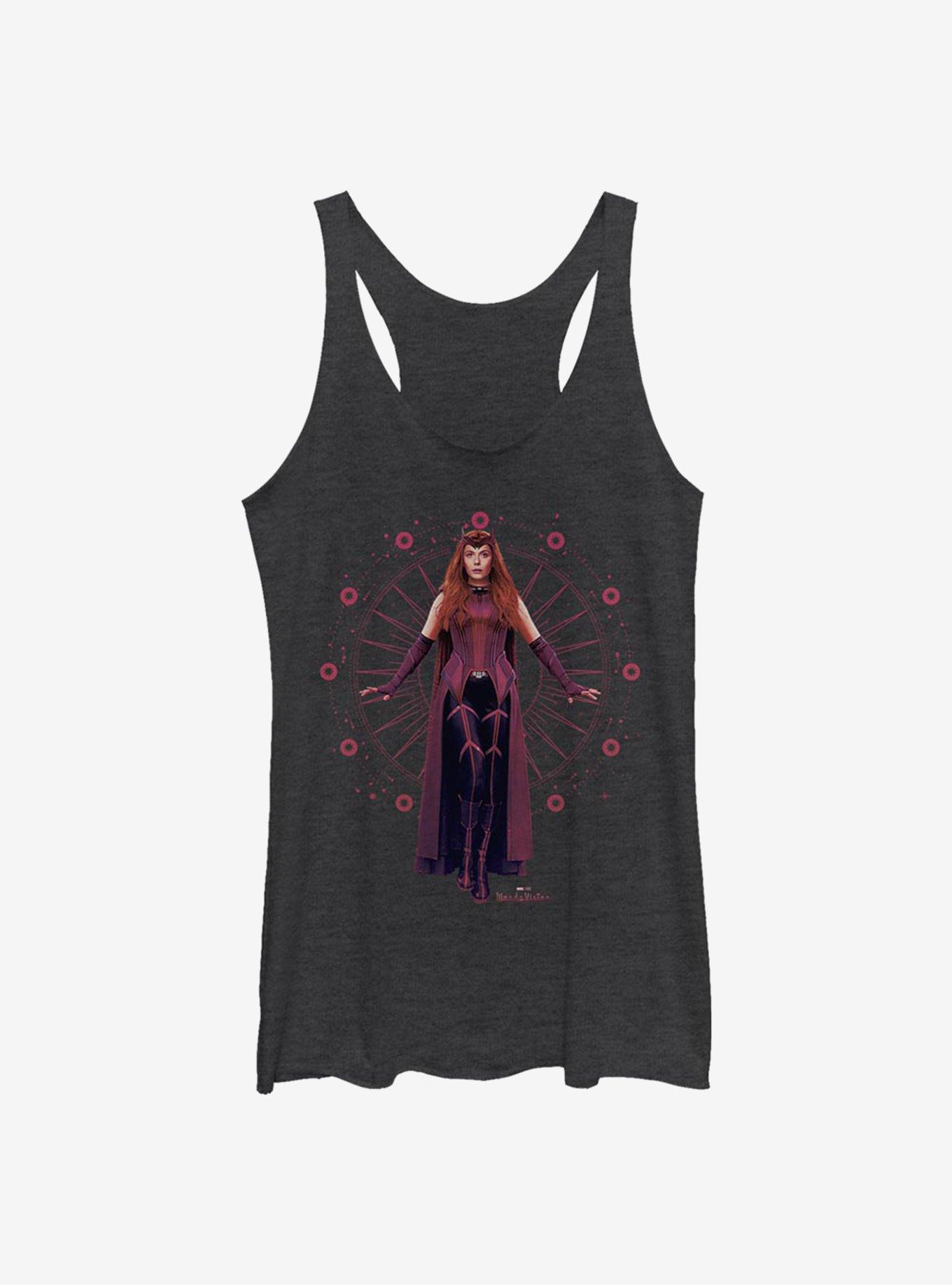 Marvel WandaVision The Scarlet Witch Girls Tank, BLK HTR, hi-res