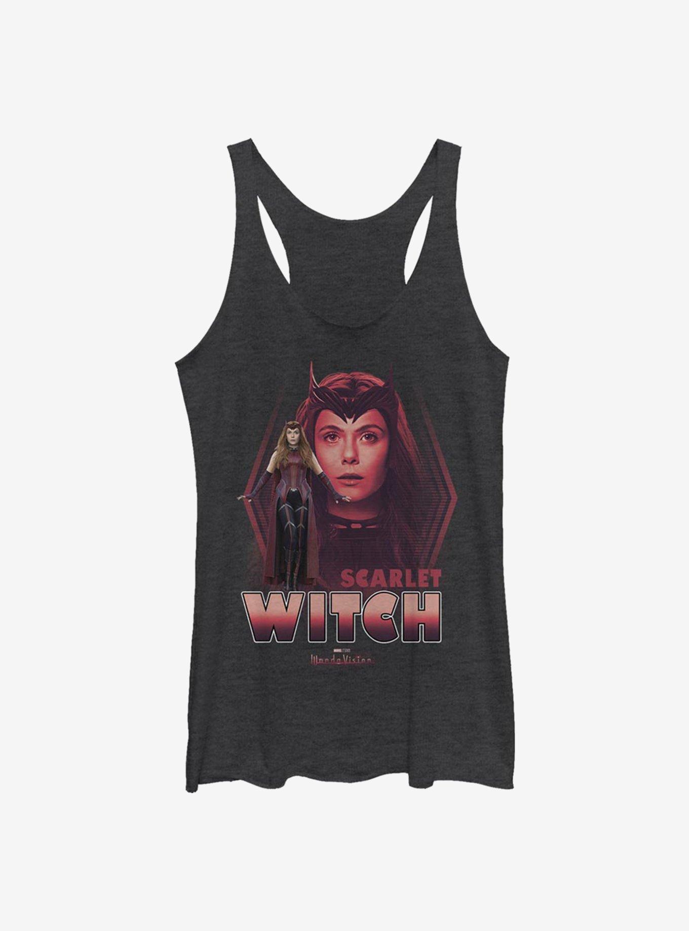 Marvel WandaVision The Scarlet Witch Wanda Girls Tank, BLK HTR, hi-res